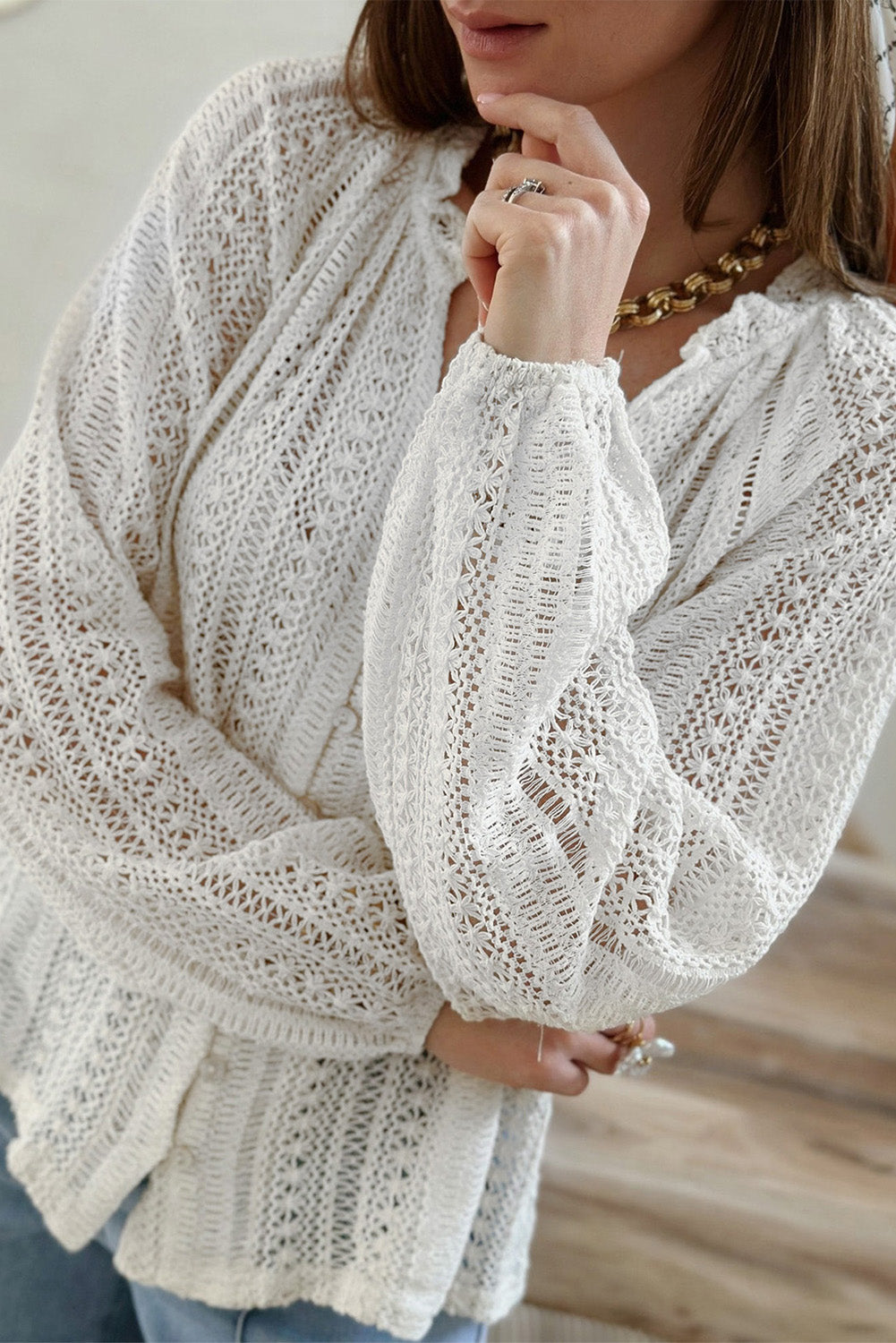 Raglan Sleeve Crochet Top