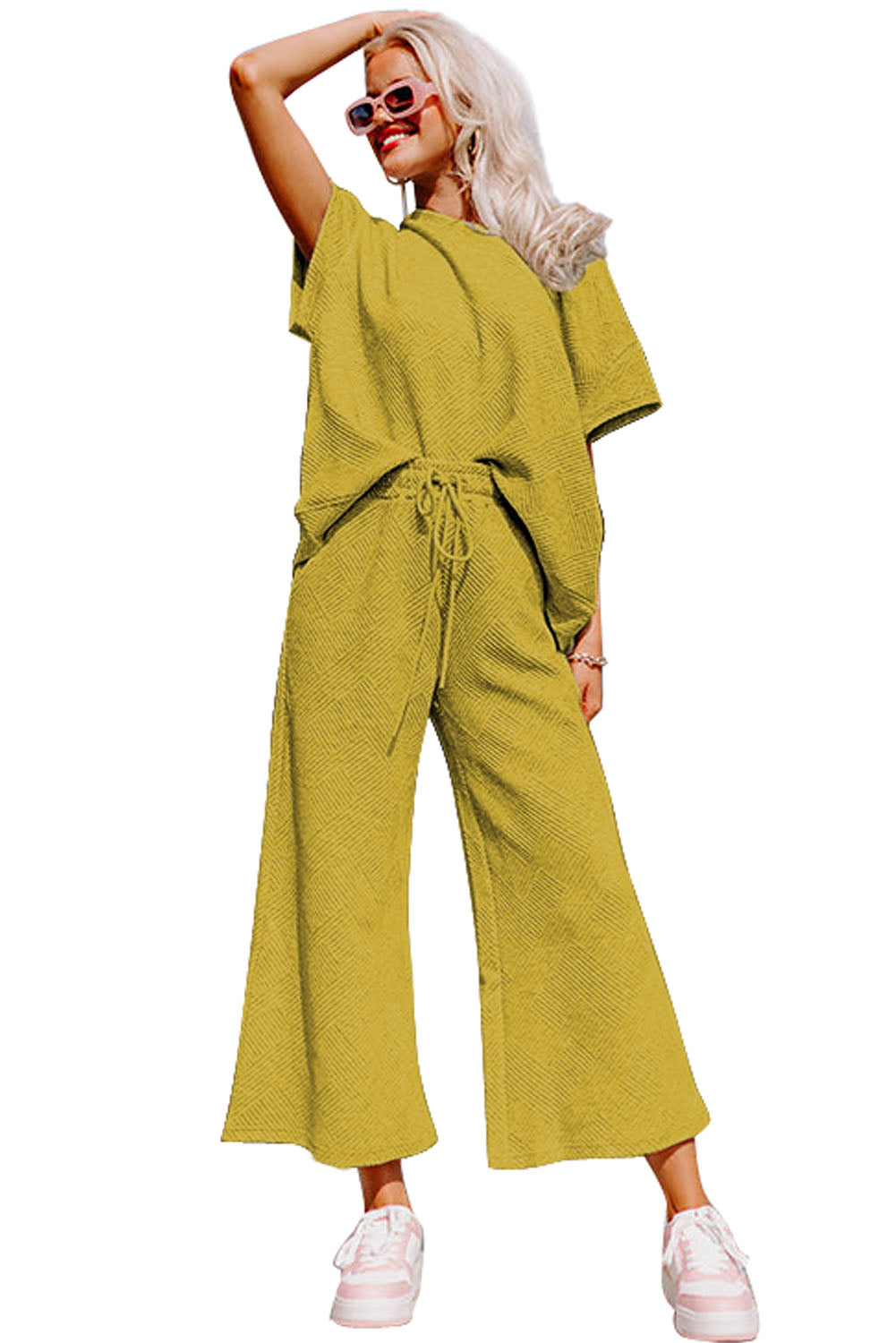 Loose Fit T Shirt and Drawstring Pants Set
