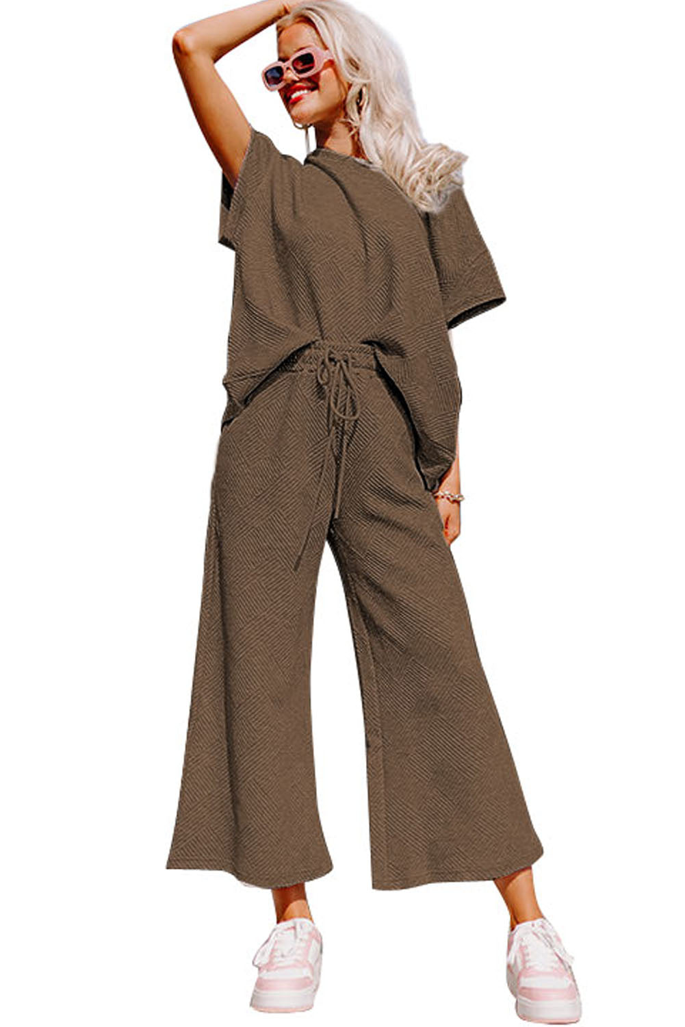 Loose Fit T Shirt and Drawstring Pants Set