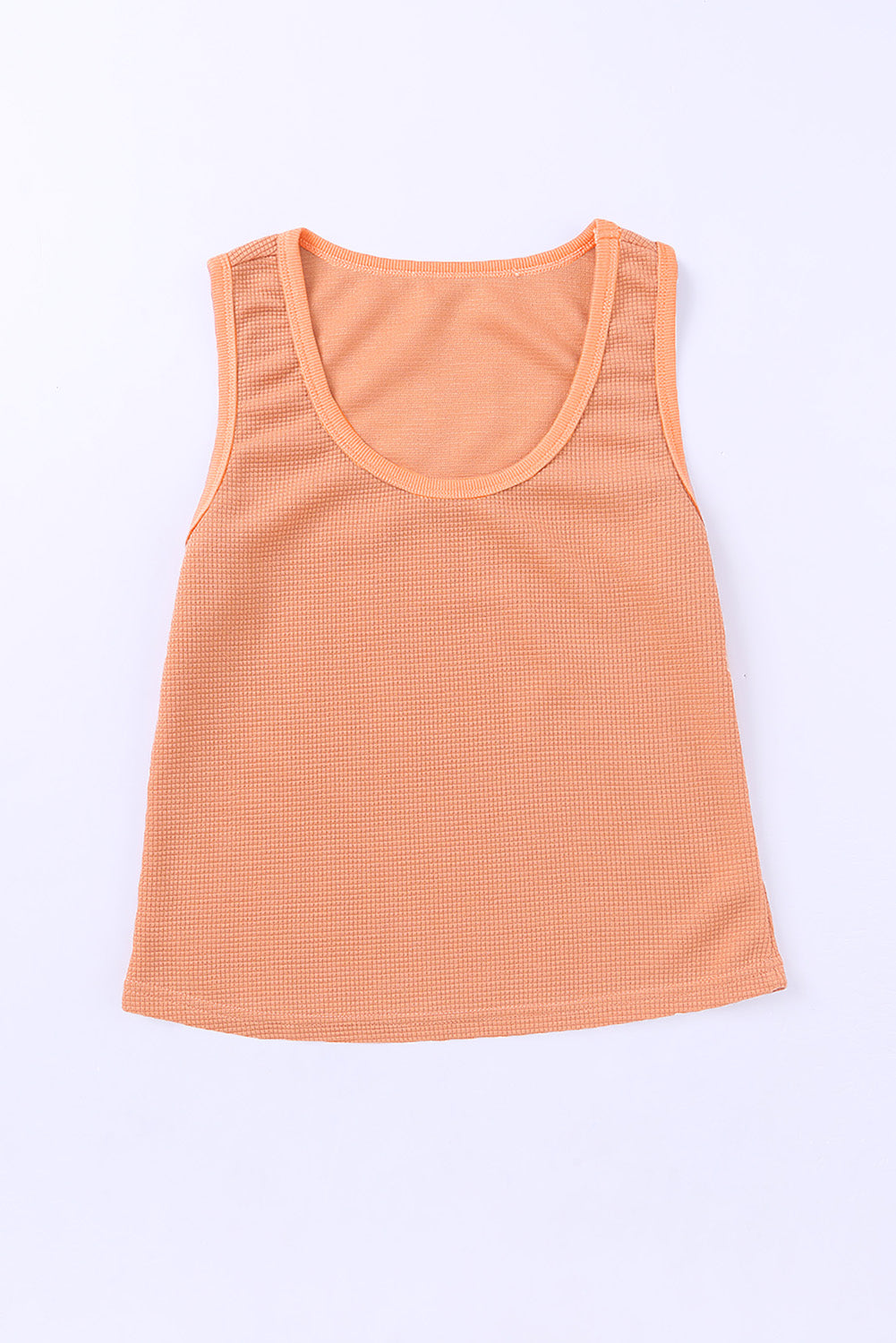 Plain Basic Waffle Knit U Neck Tank Top