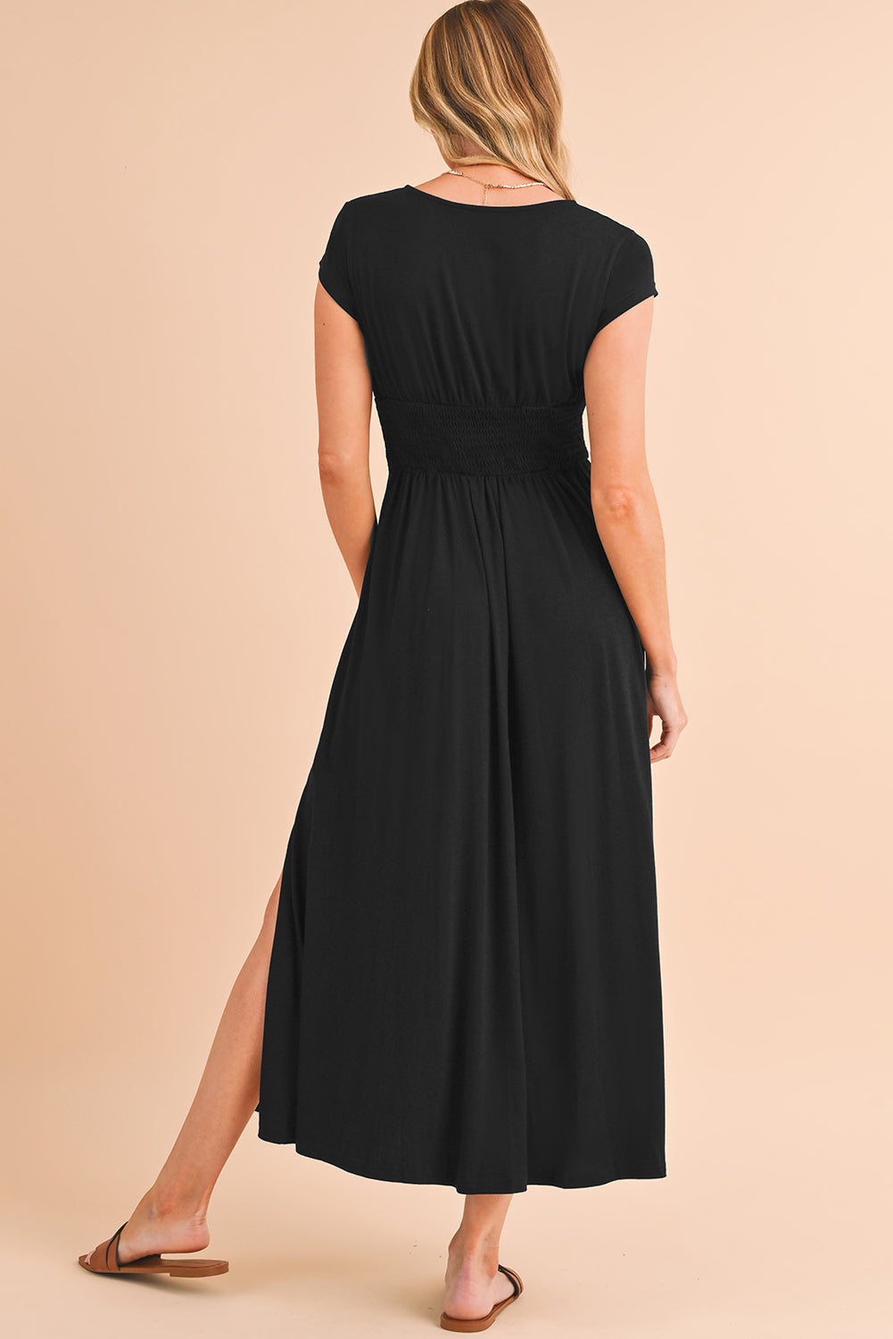 Deep V Neck Maxi Dress