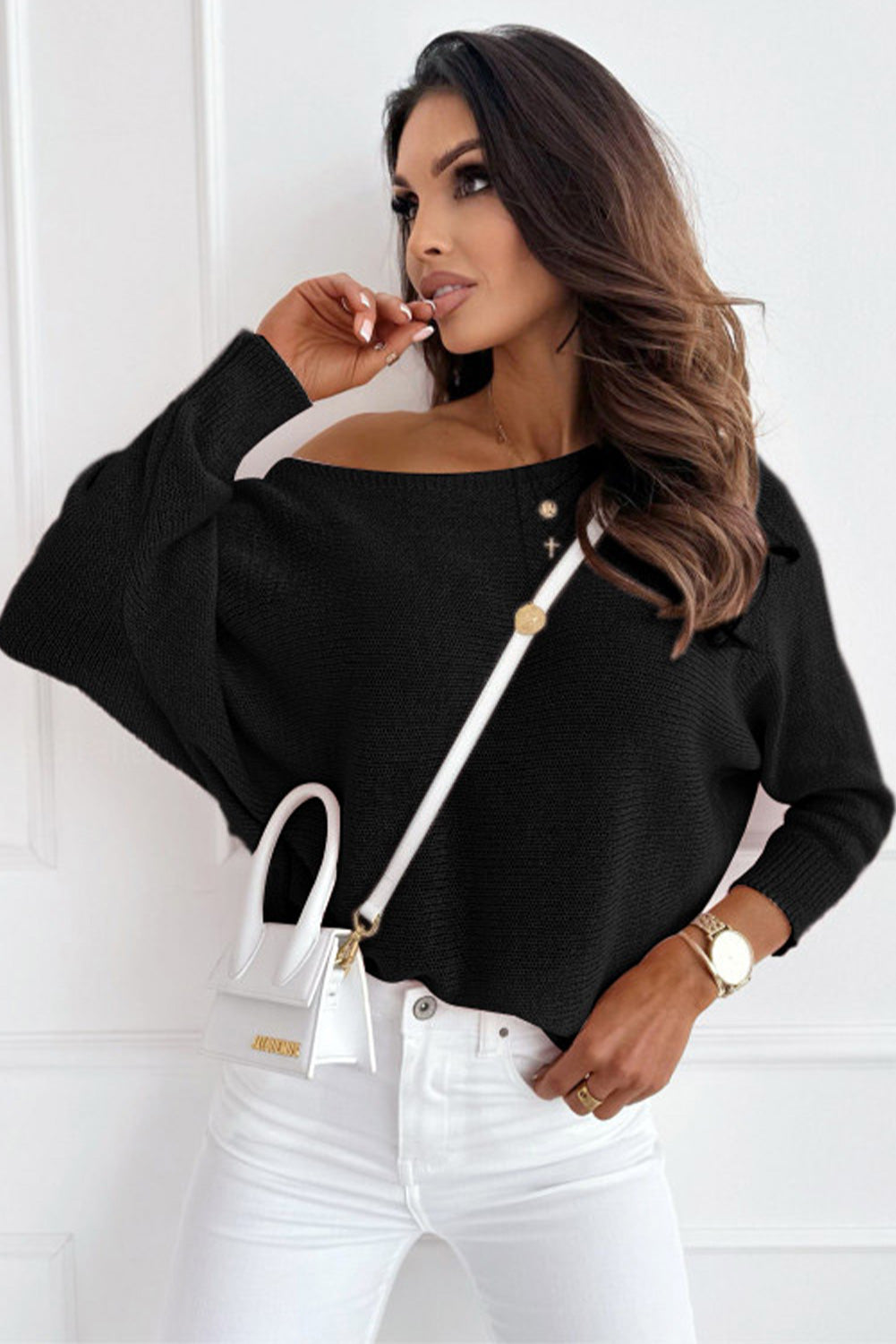 Bow Knot Dolman Sleeve Sweater
