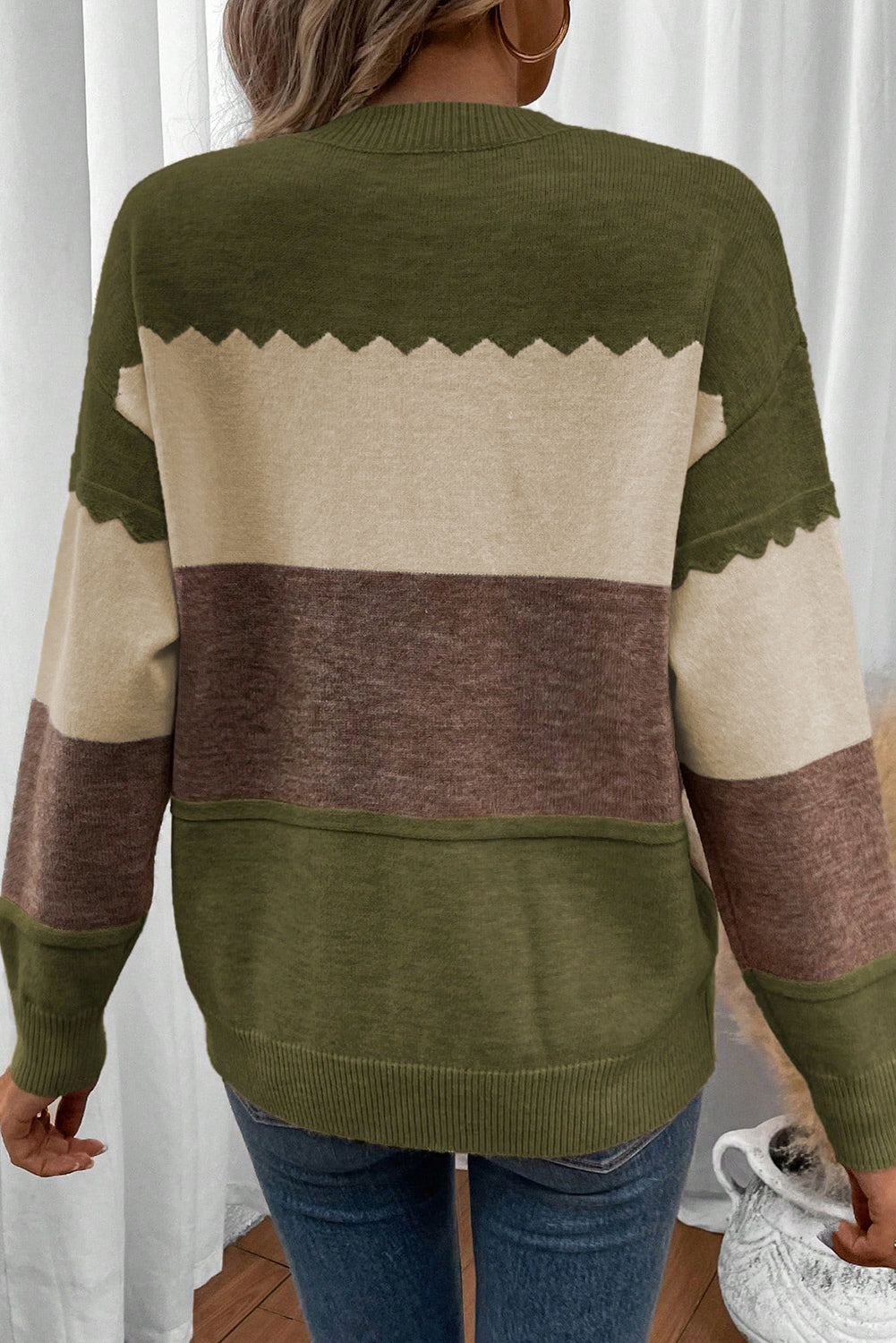 Crew Neck Drop Shoulder Sweater
