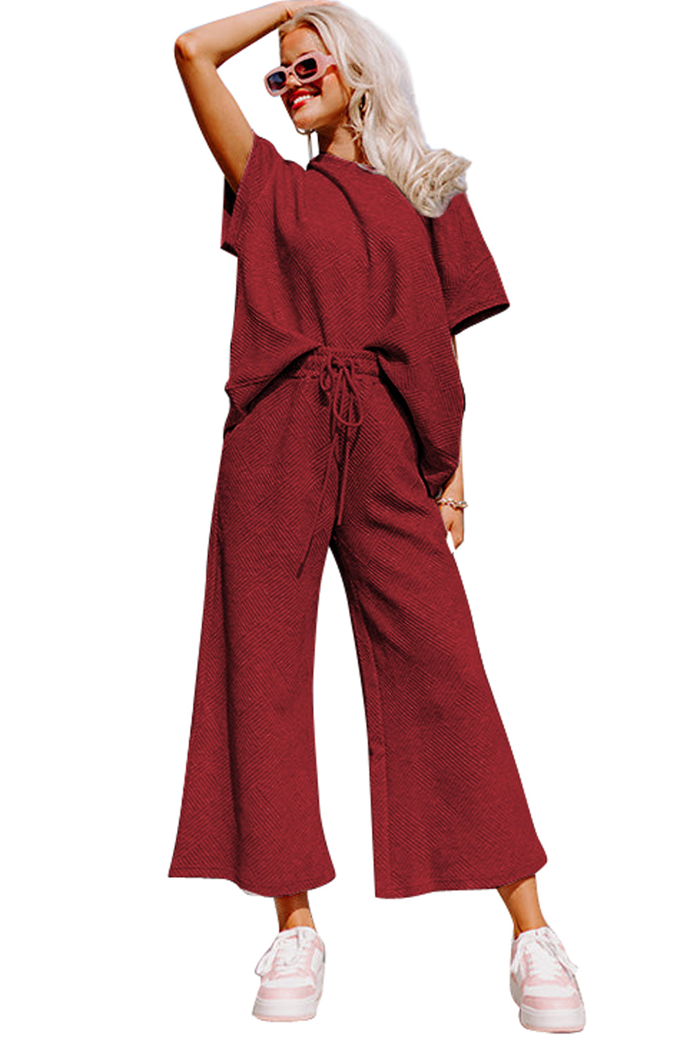 Loose Fit T Shirt and Drawstring Pants Set