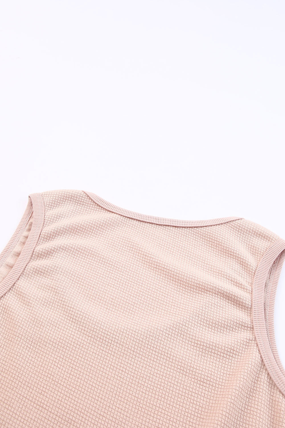 Plain Basic Waffle Knit U Neck Tank Top