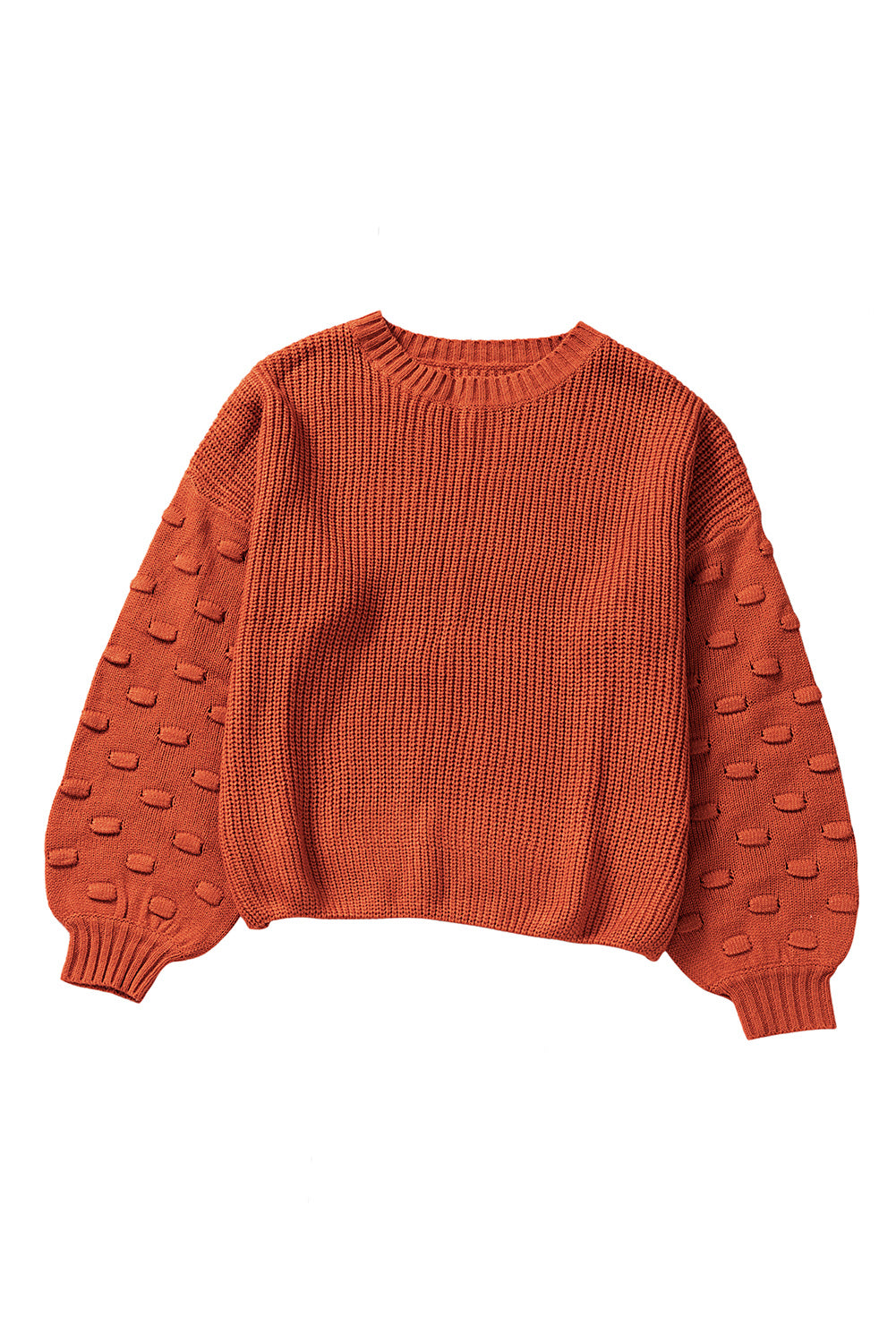 Bubble Sleeve Cropped Knit Sweater