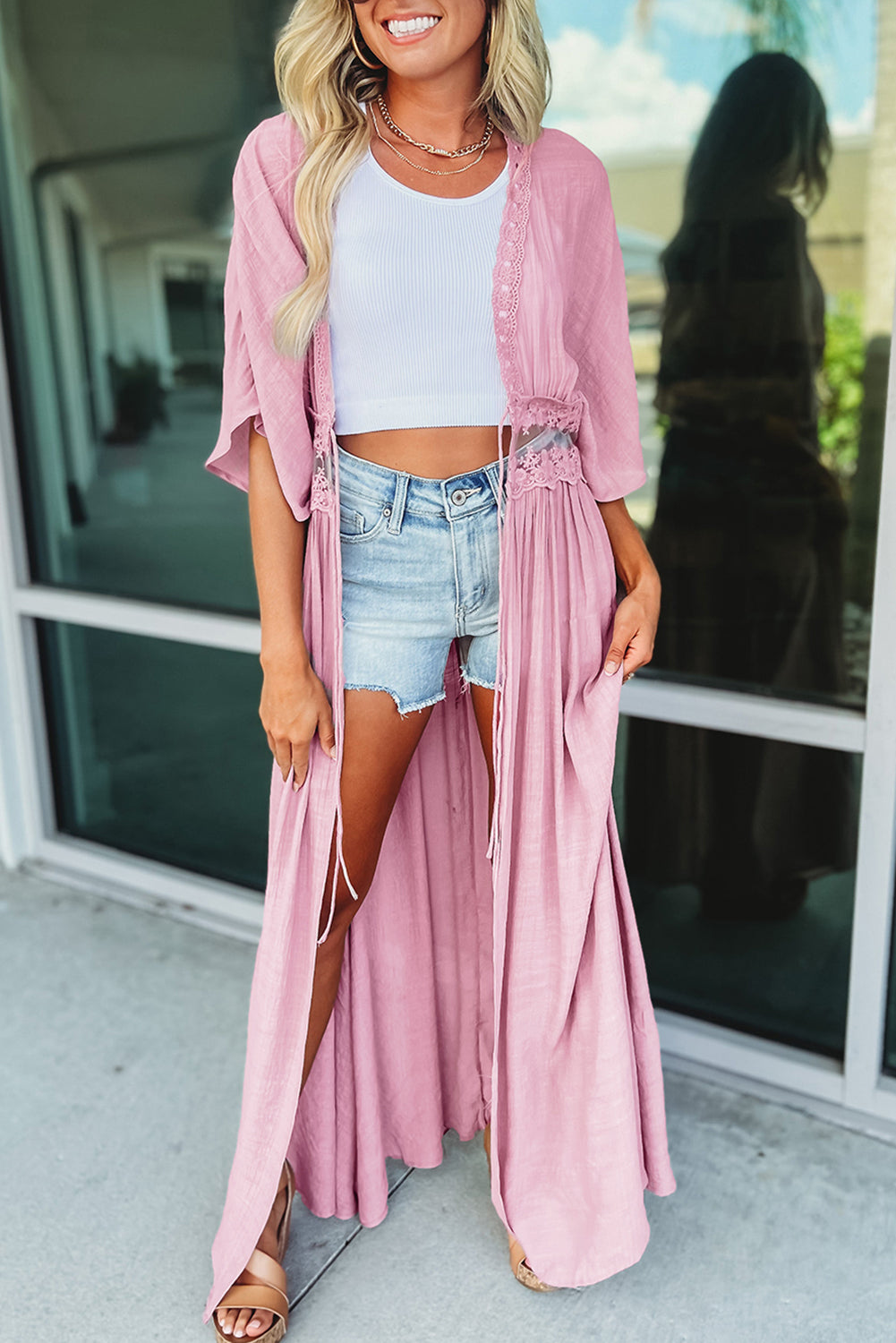 Open Front Maxi Kimono