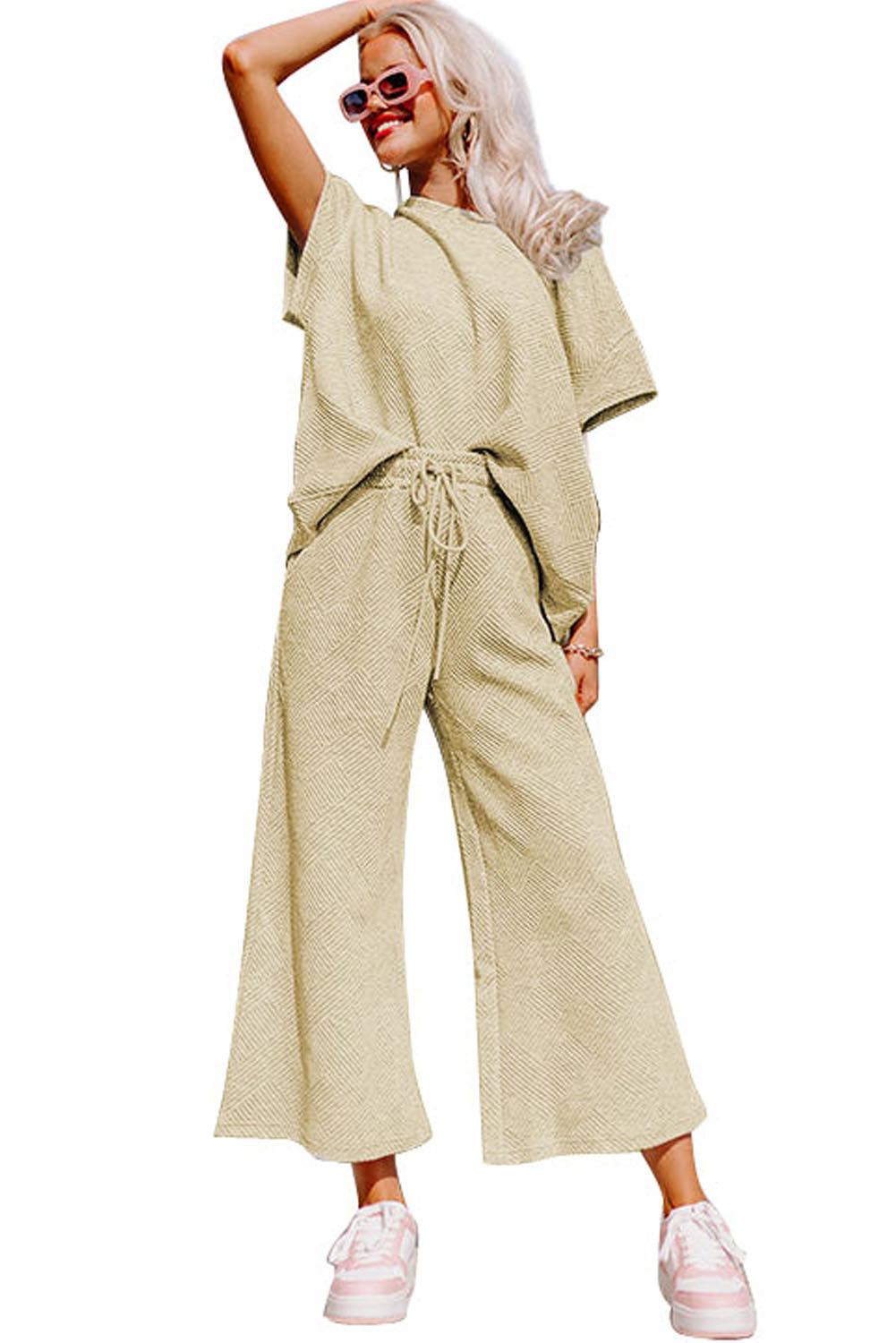 Loose Fit T Shirt and Drawstring Pants Set