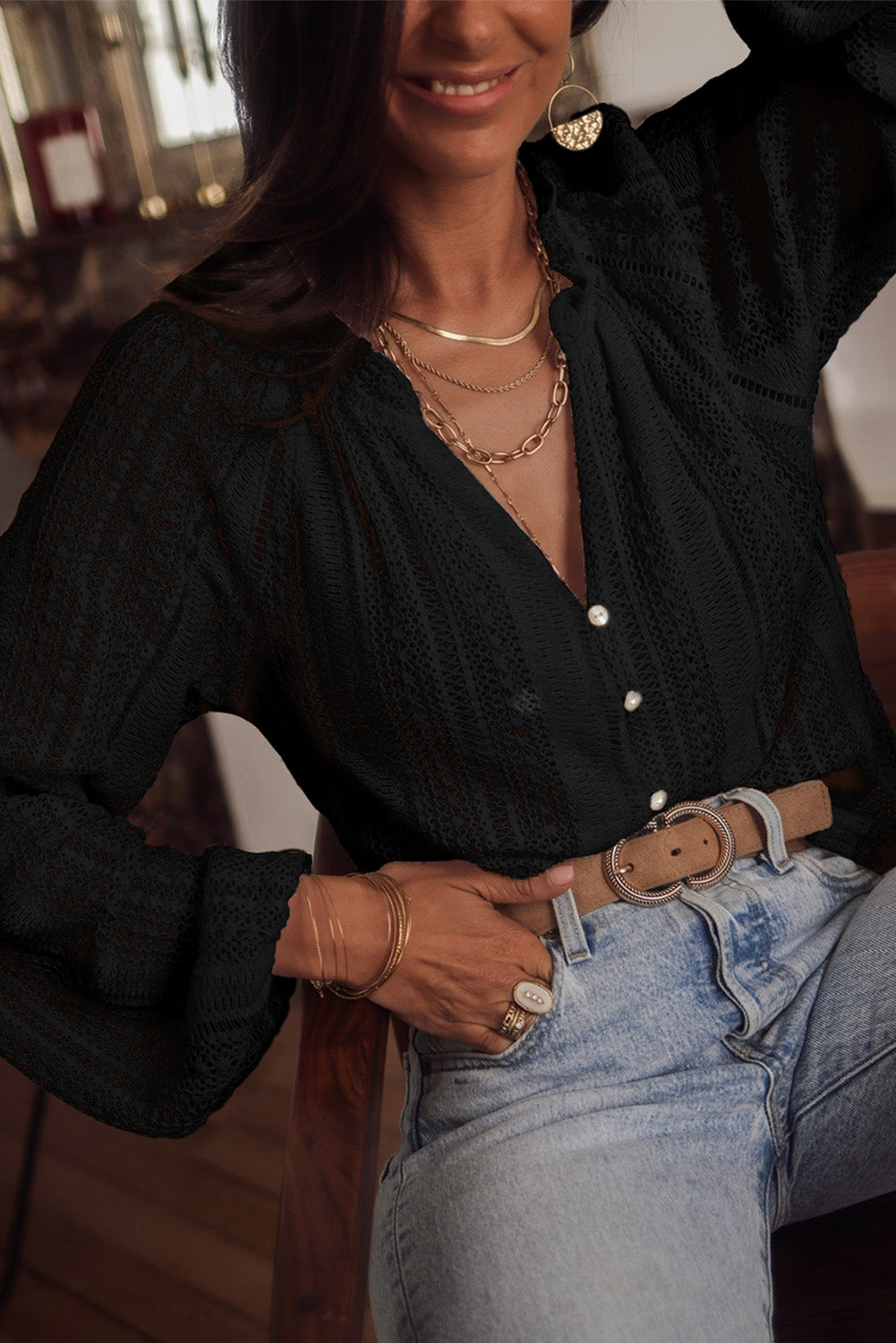 Raglan Sleeve Crochet Top