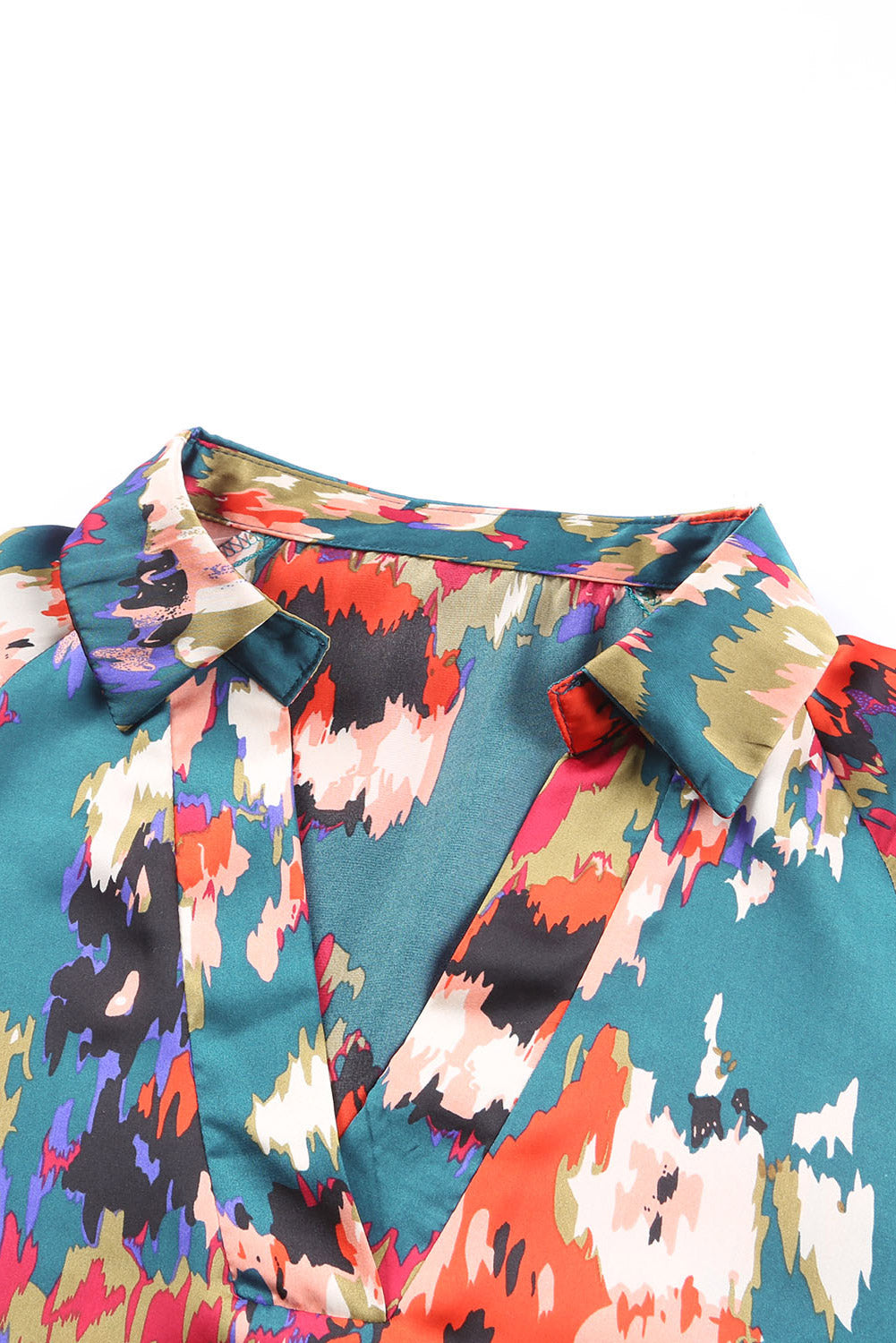 V Neck Puff Sleeve Blouse