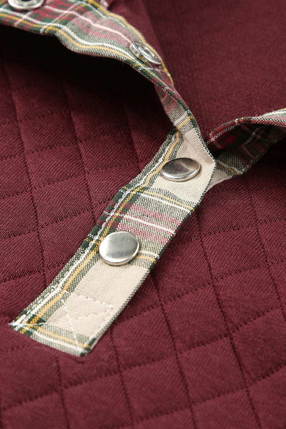 Plaid Trim Sweatshirt