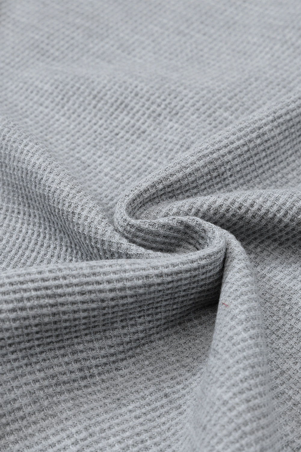 Waffle Knit Long Sleeve Henley Shirt