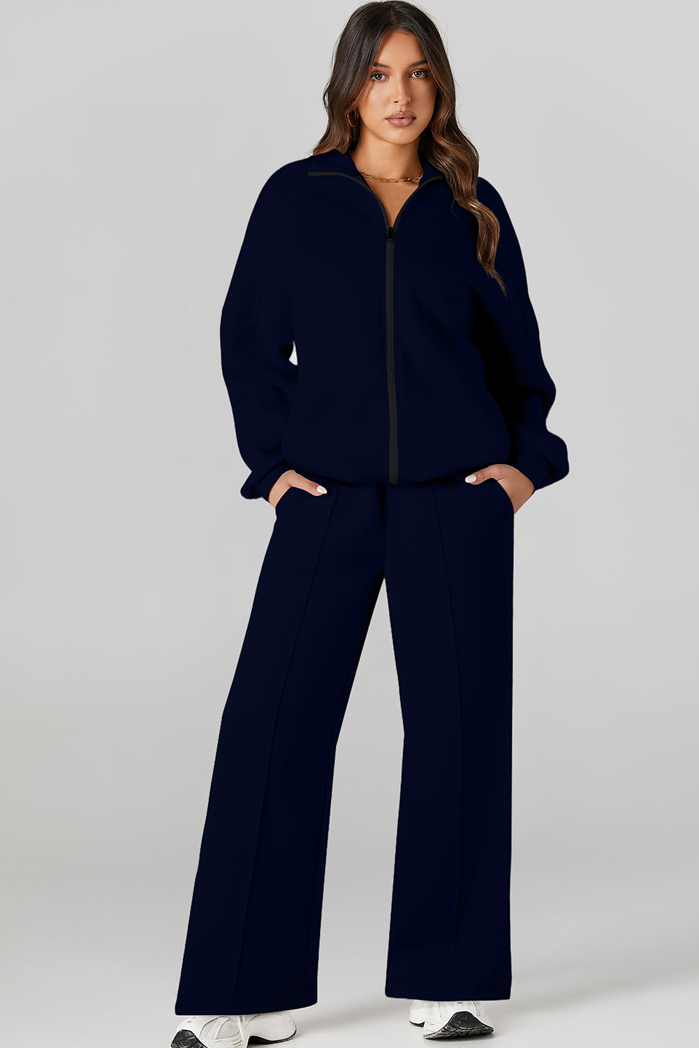 Half Zip Sweatshirt and Pants Set