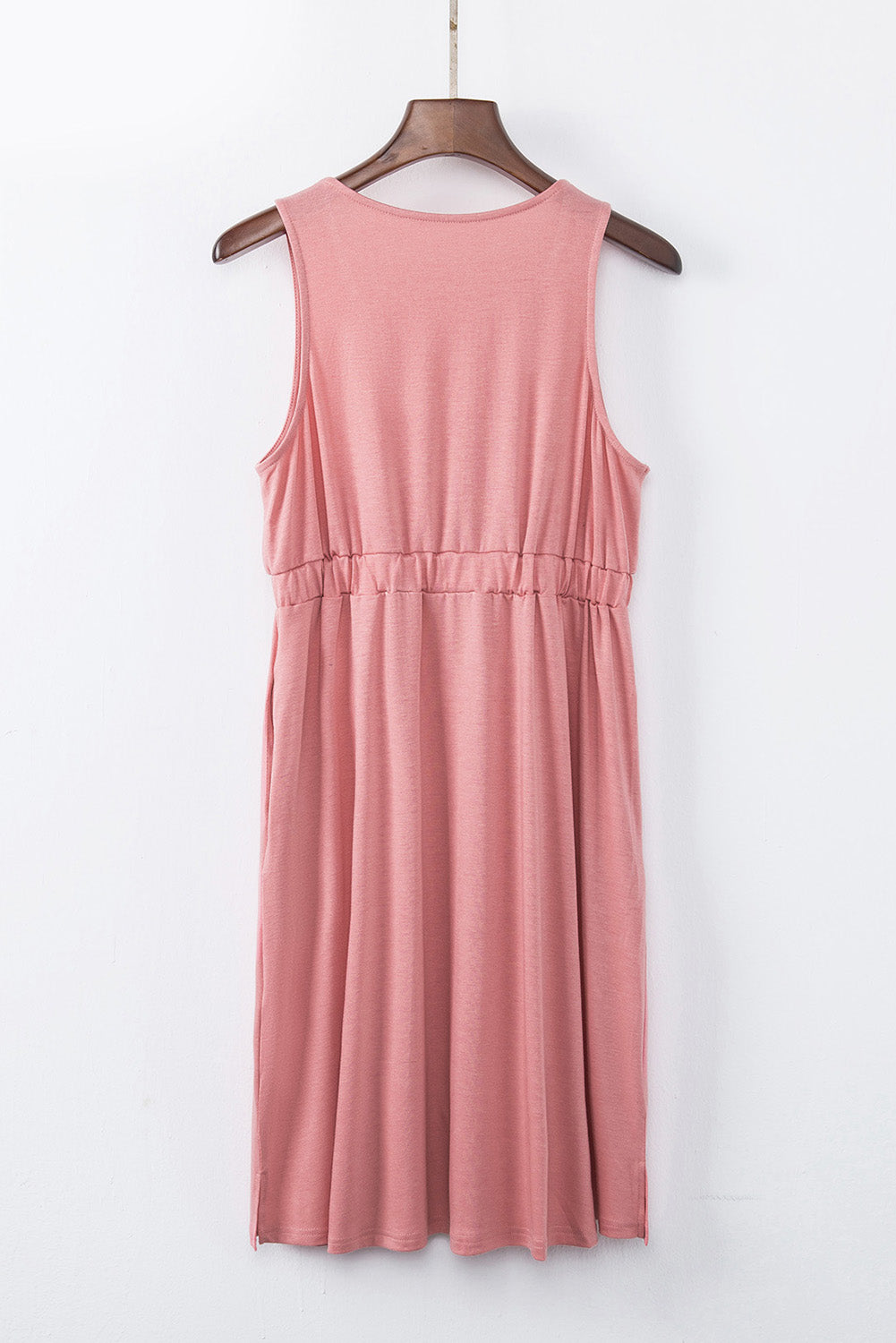 Sleeveless Button Front Short Basics Dress