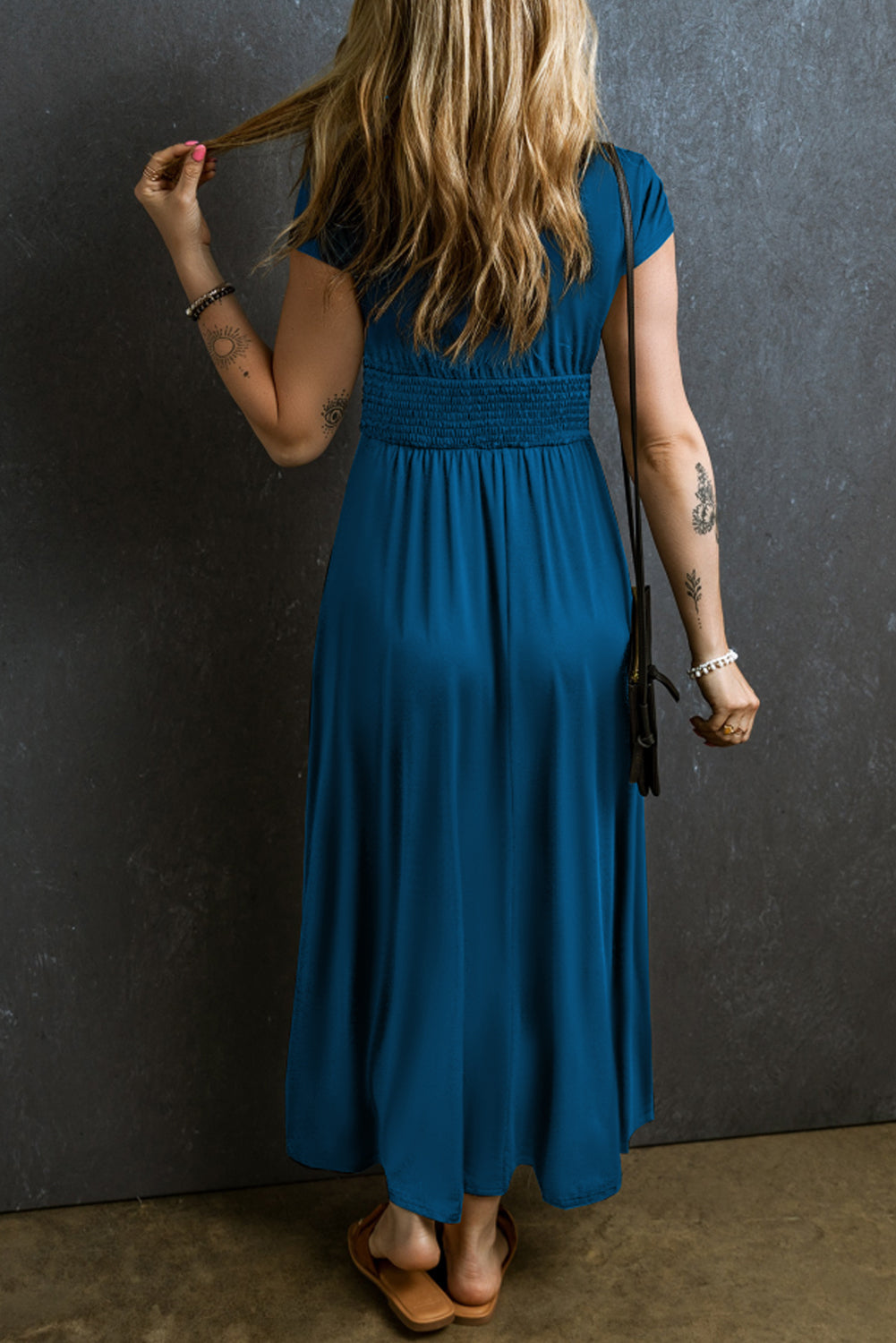Deep V Neck Maxi Dress