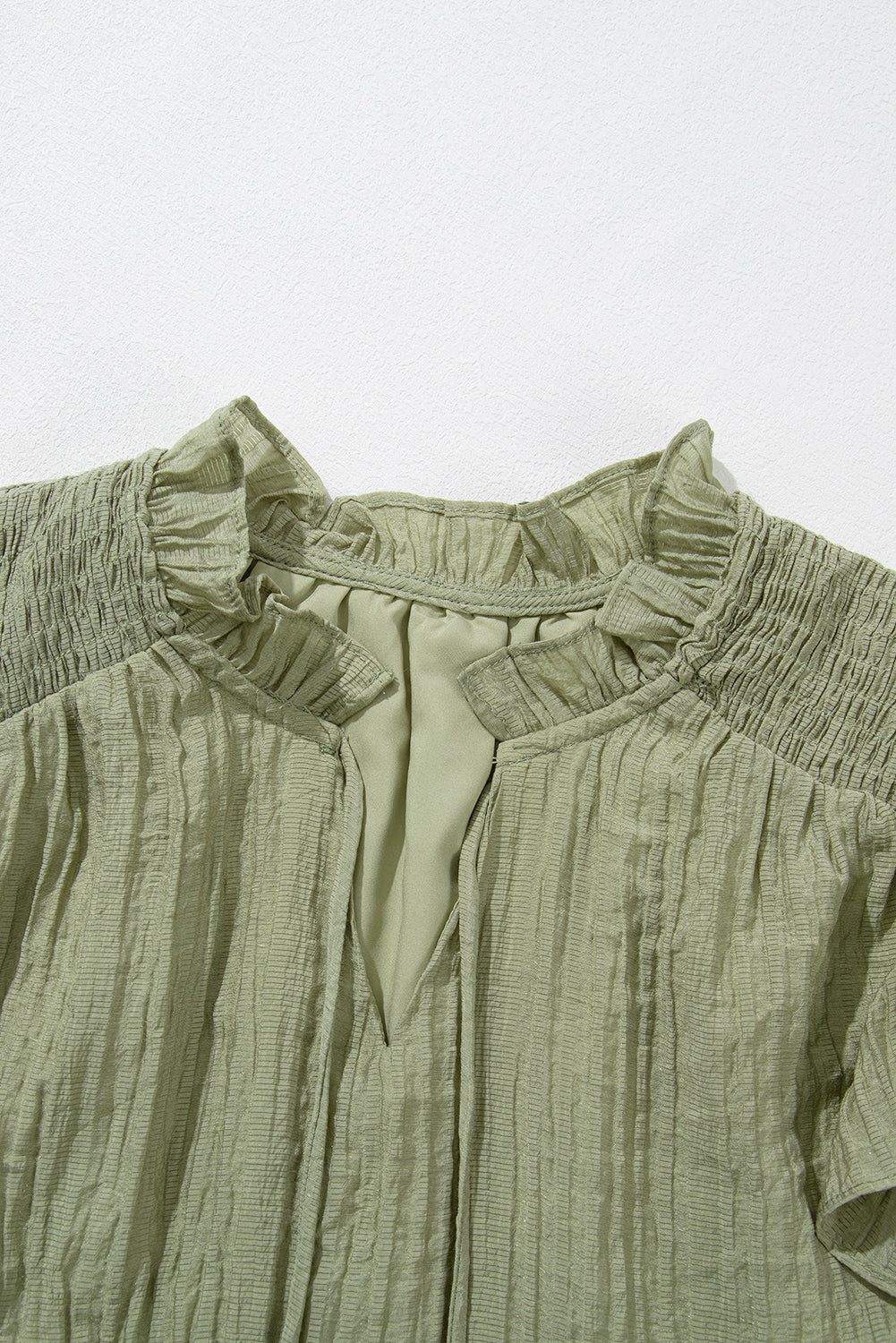 V Neck Textured Blouse