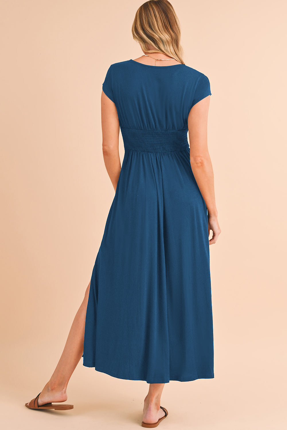 Deep V Neck Maxi Dress