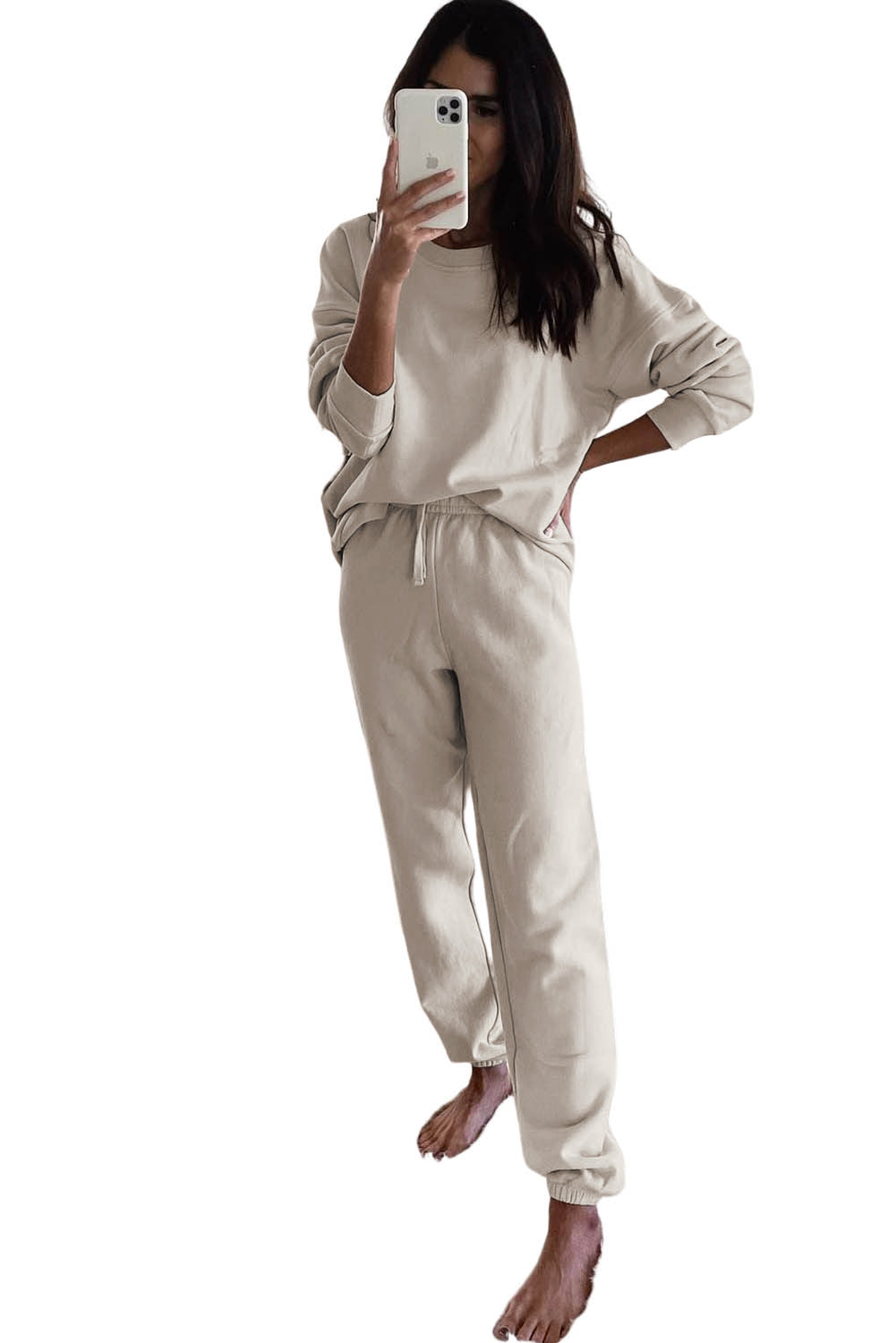 Long Sleeve Top & Drawstring Pants Two Piece Set