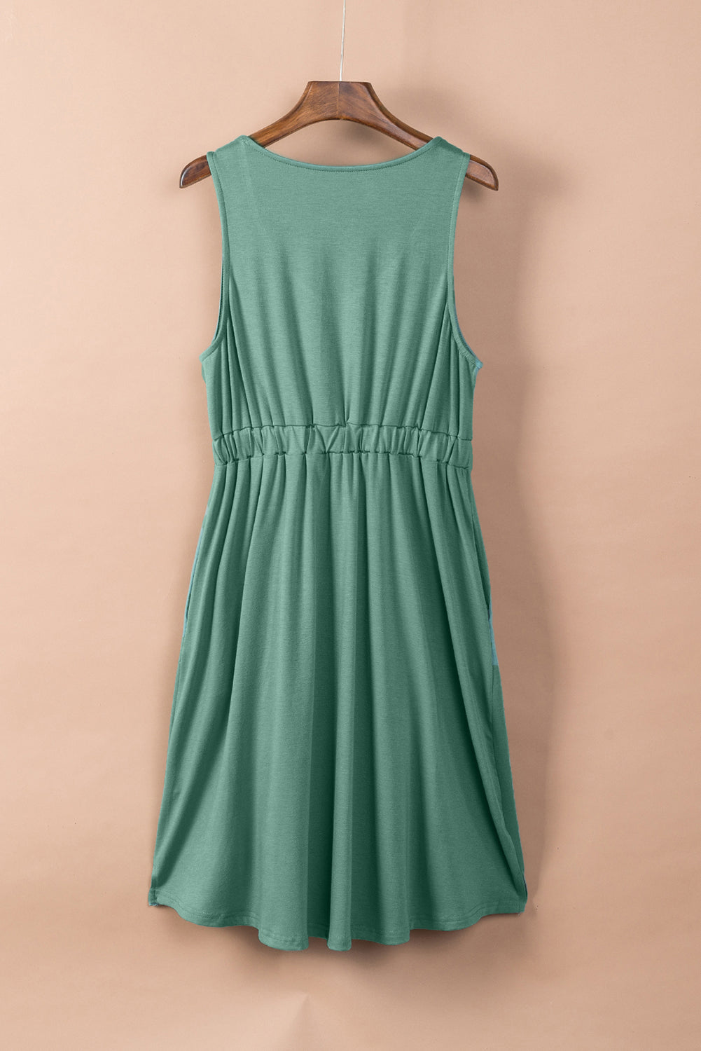 Sleeveless Button Front Short Basics Dress