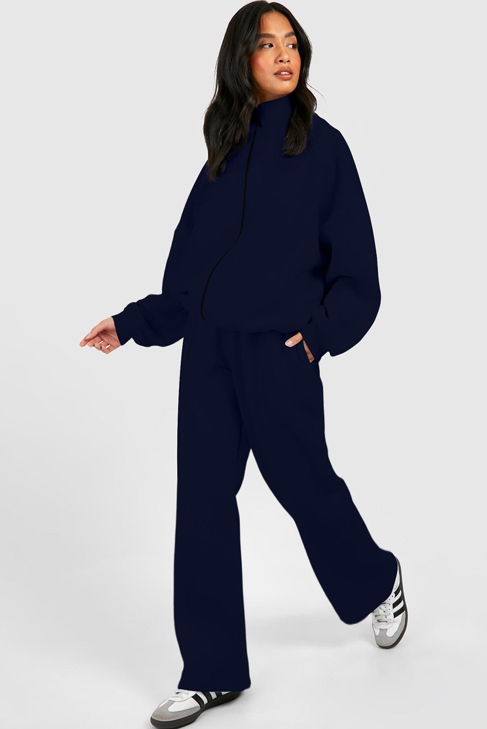 Half Zip Sweatshirt and Pants Set