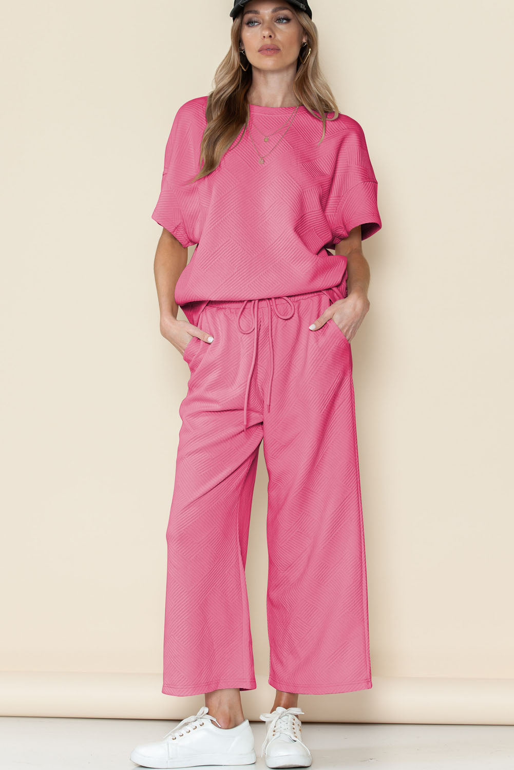 Loose Fit T Shirt and Drawstring Pants Set