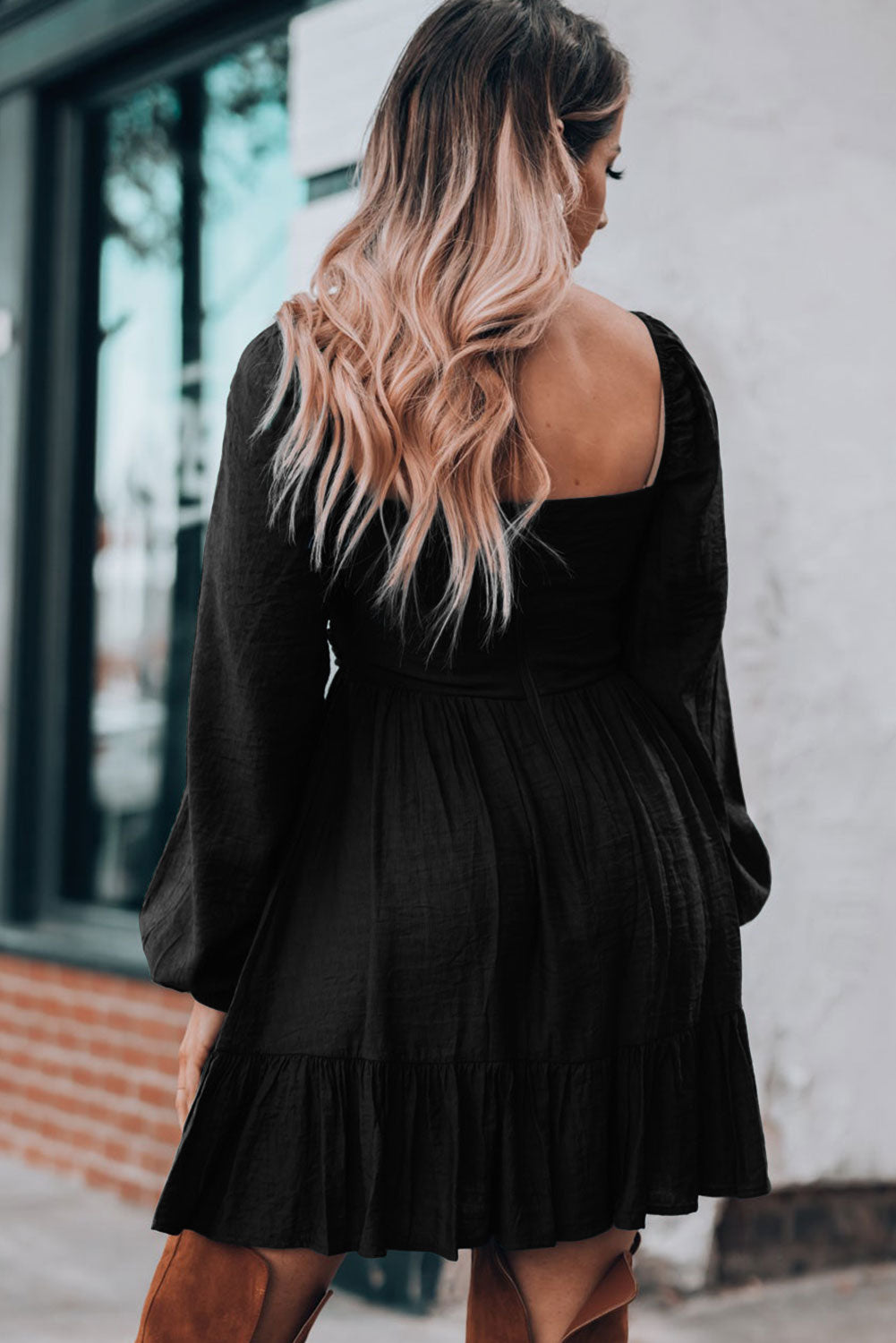 A -Line Square Neck Dress