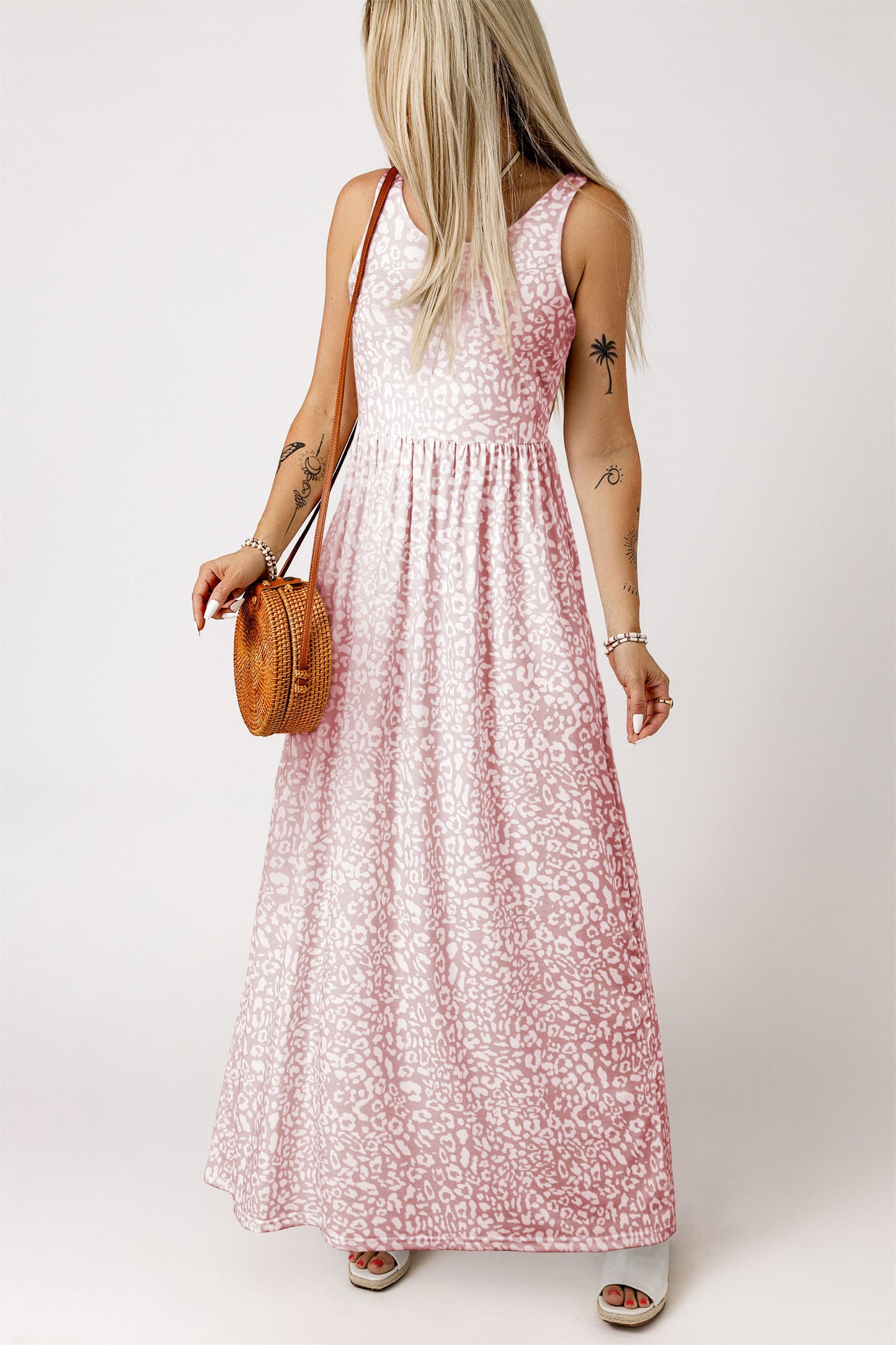 Leopard Pocketed Maxi Tank Dress