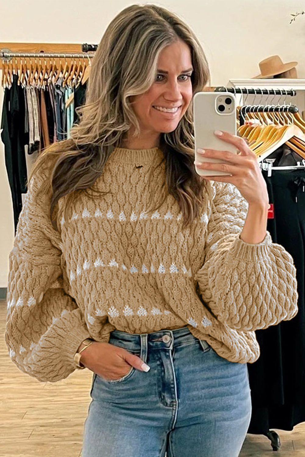 Puff Sleeve Baggy Sweater