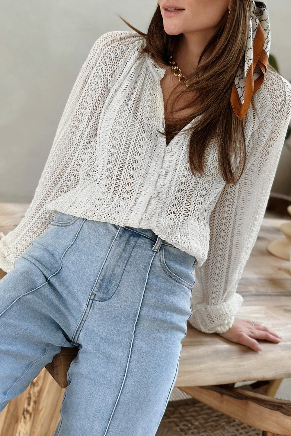 Raglan Sleeve Crochet Top