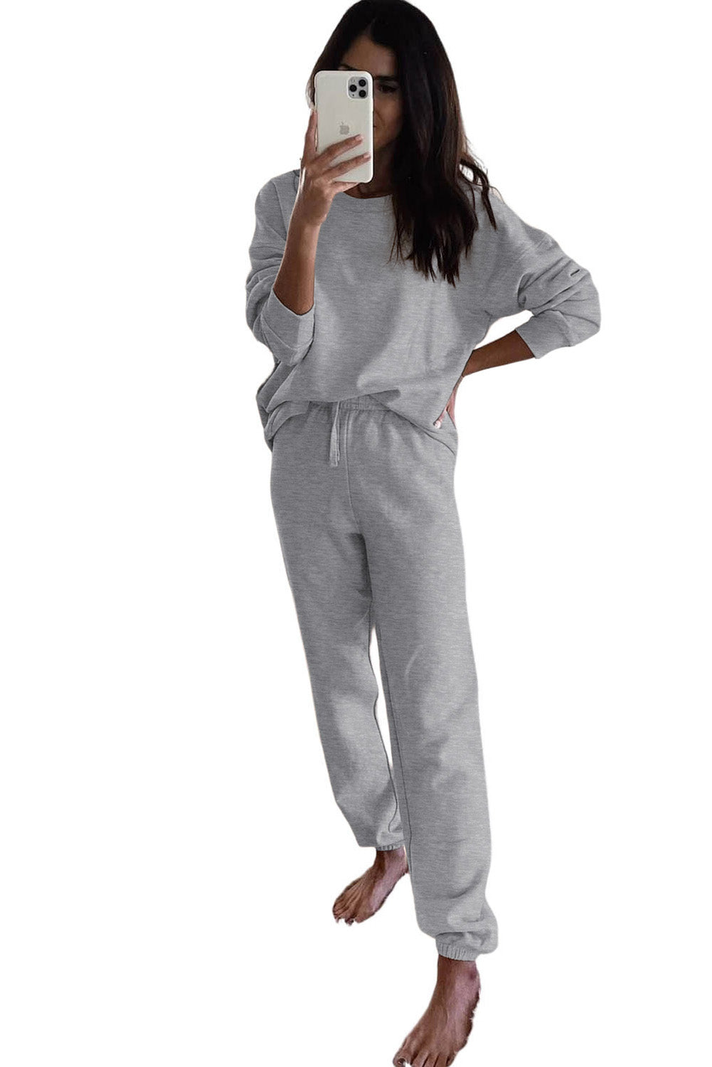 Long Sleeve Top & Drawstring Pants Two Piece Set