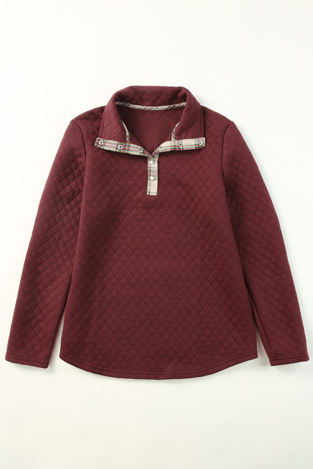 Plaid Trim Sweatshirt