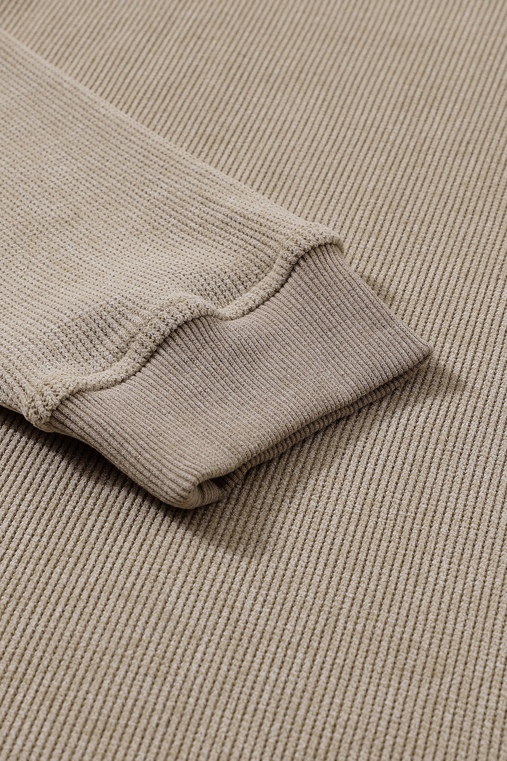 Ribbed Round Neck Pullover Sweatshirt