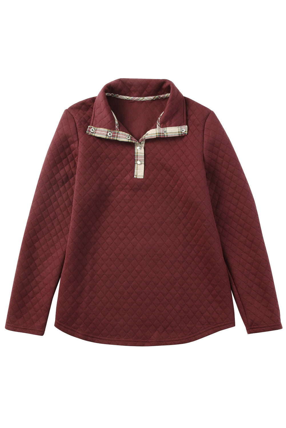 Plaid Trim Sweatshirt