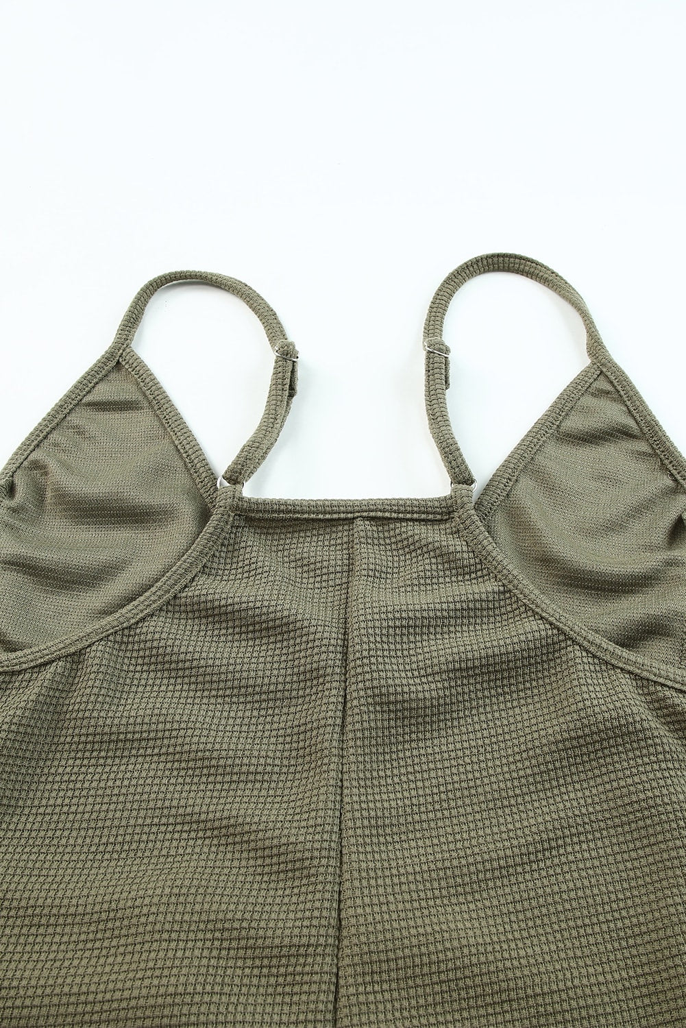 Blue Casual Textured Sleeveless V-Neck Pocketed Jumpsuit