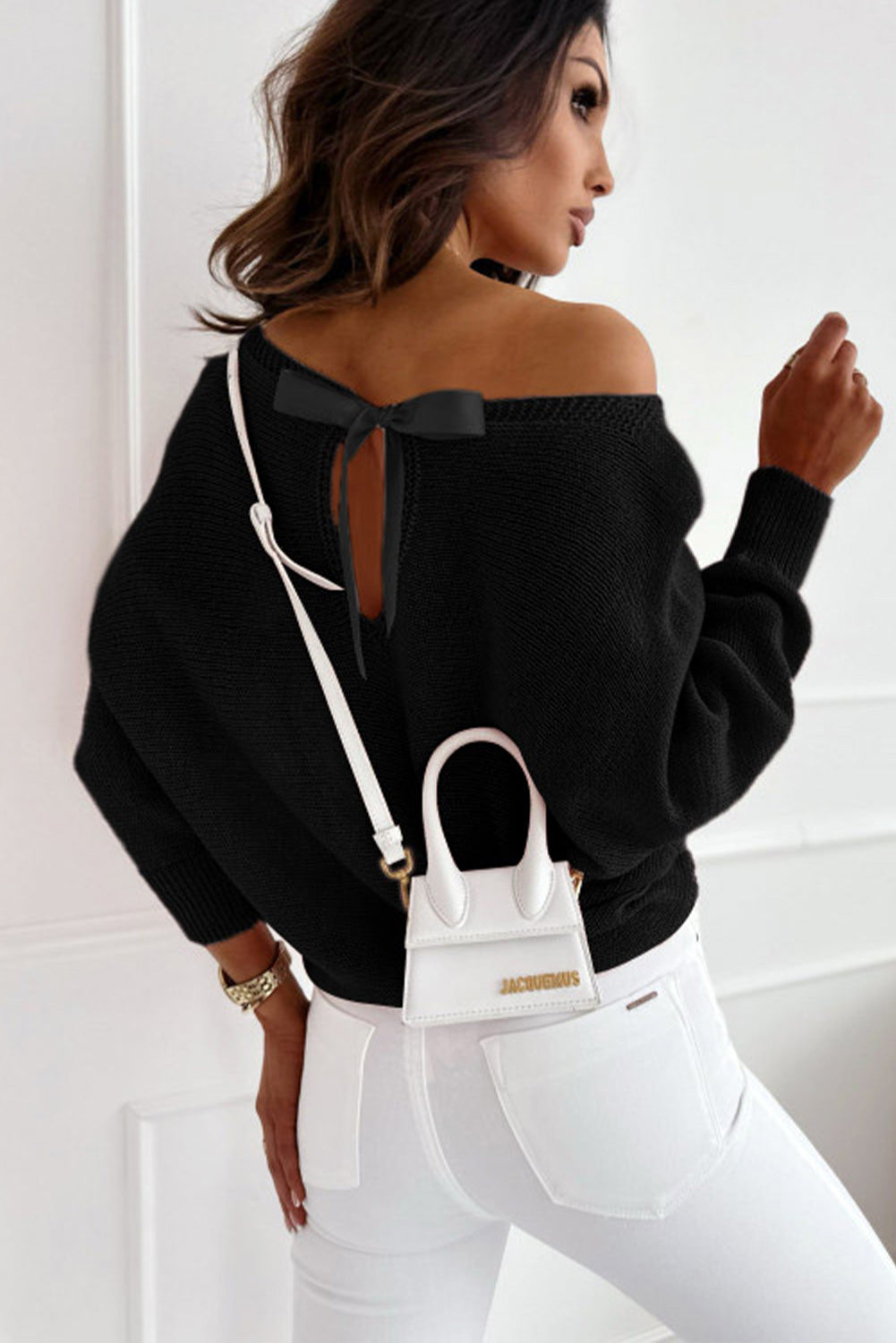 Bow Knot Dolman Sleeve Sweater