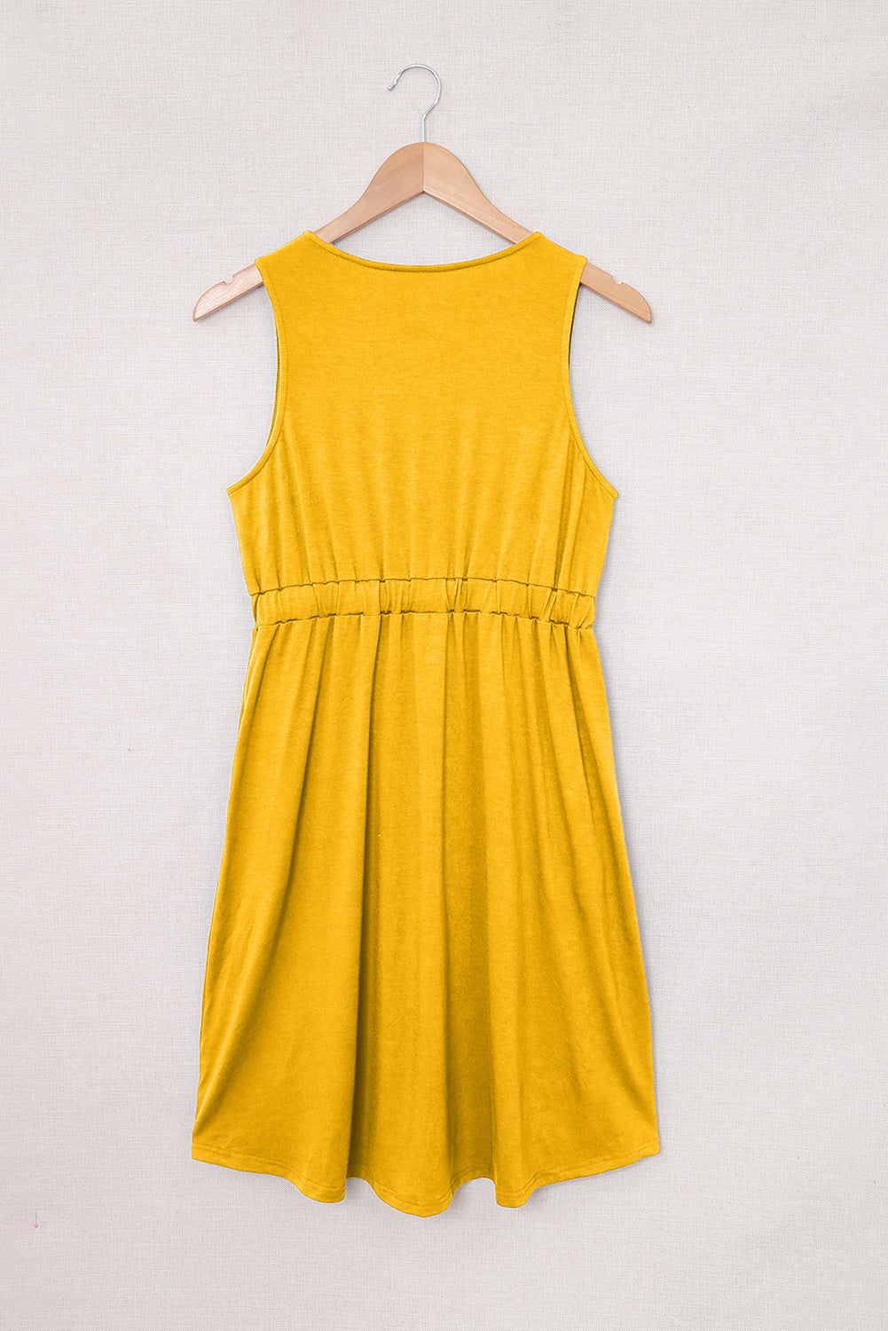 Sleeveless Button Front Short Basics Dress