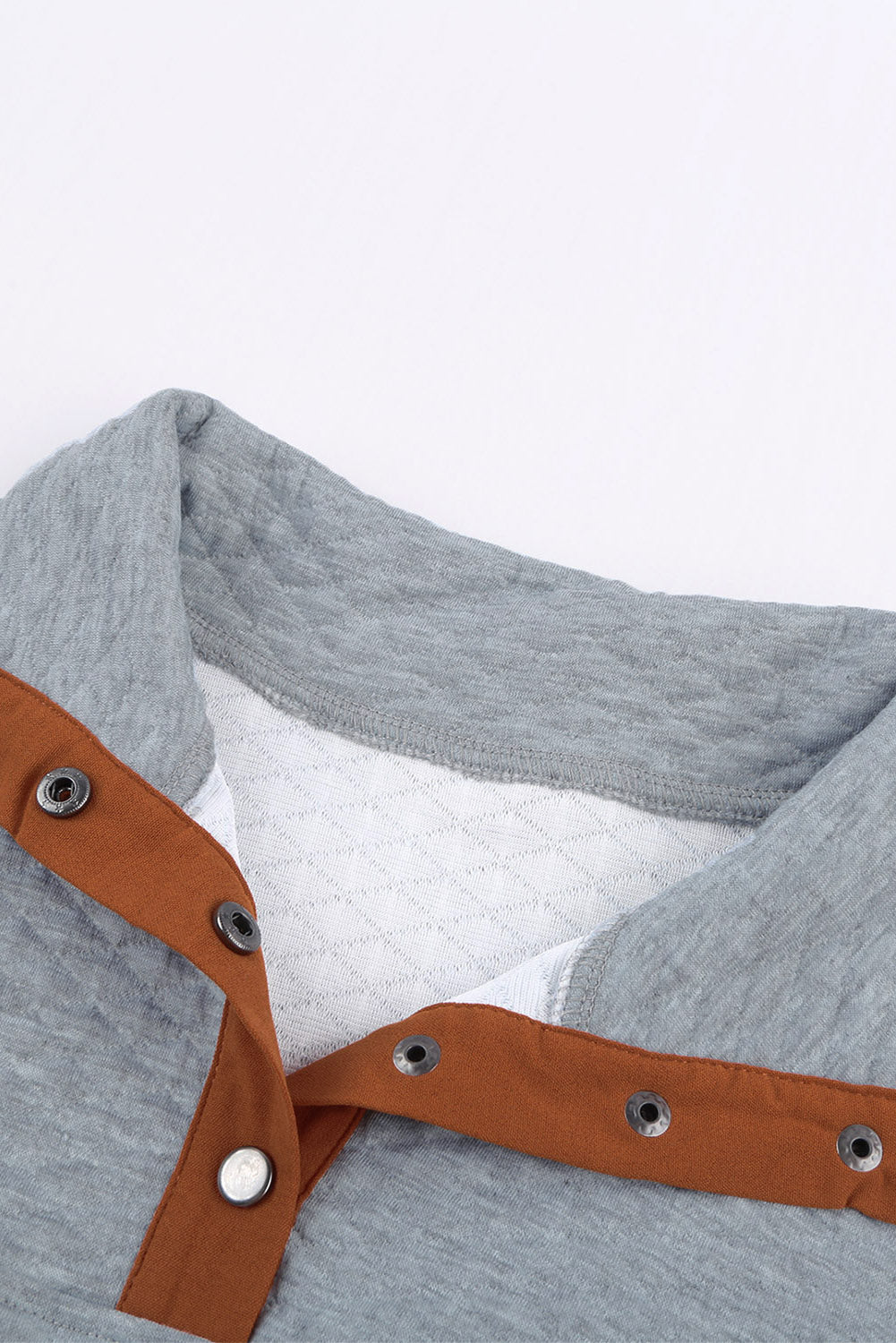 Quilted Snap Button Sweatshirt