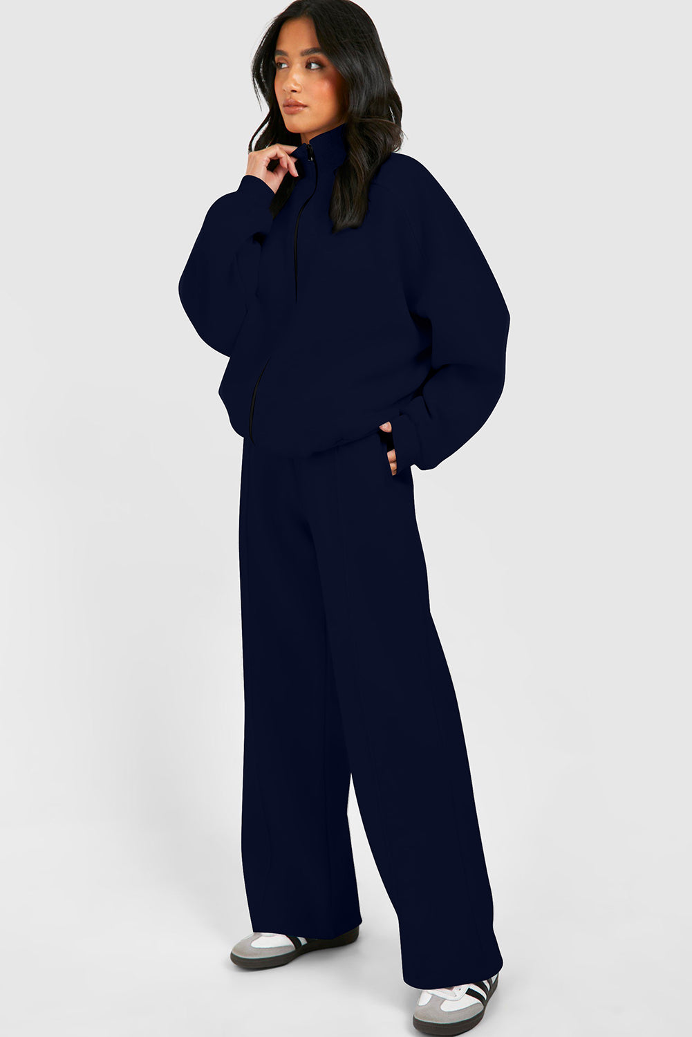 Half Zip Sweatshirt and Pants Set