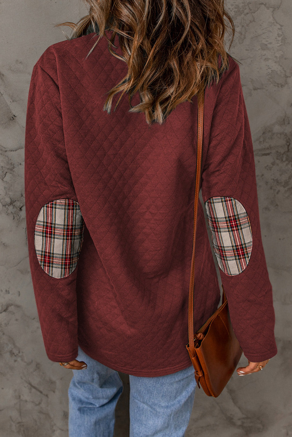 Plaid Trim Sweatshirt