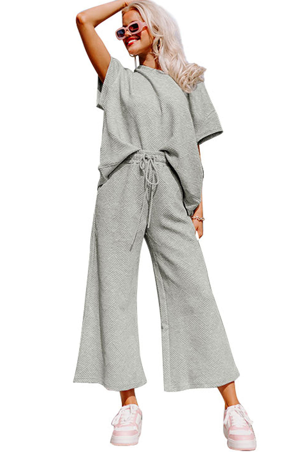 Loose Fit T Shirt and Drawstring Pants Set