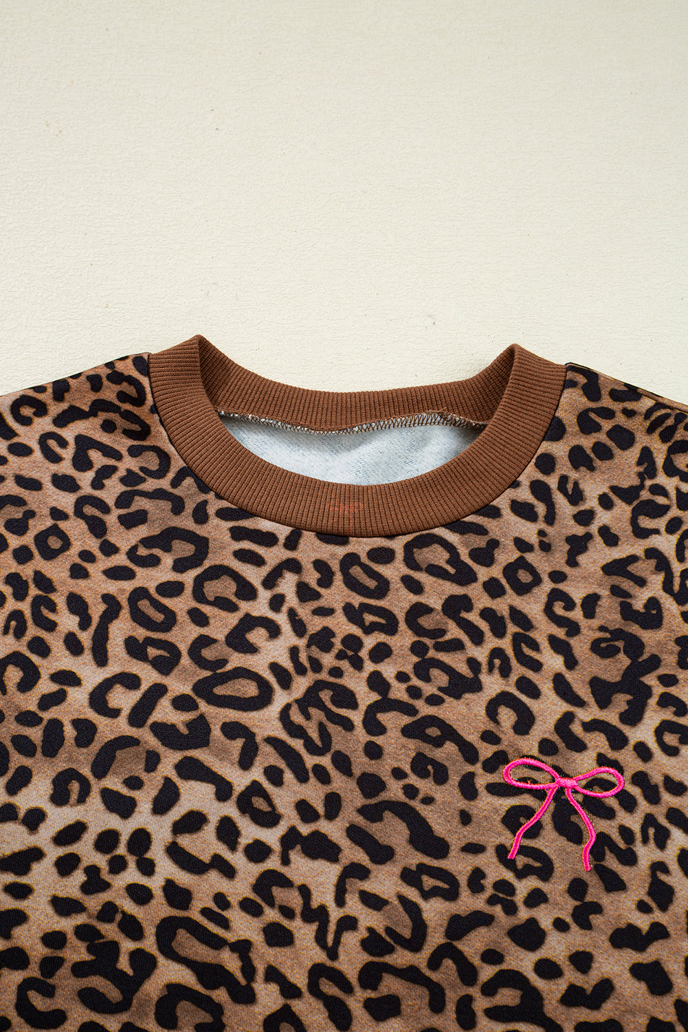 Leopard Print Long Sleeve Top and Pants Set