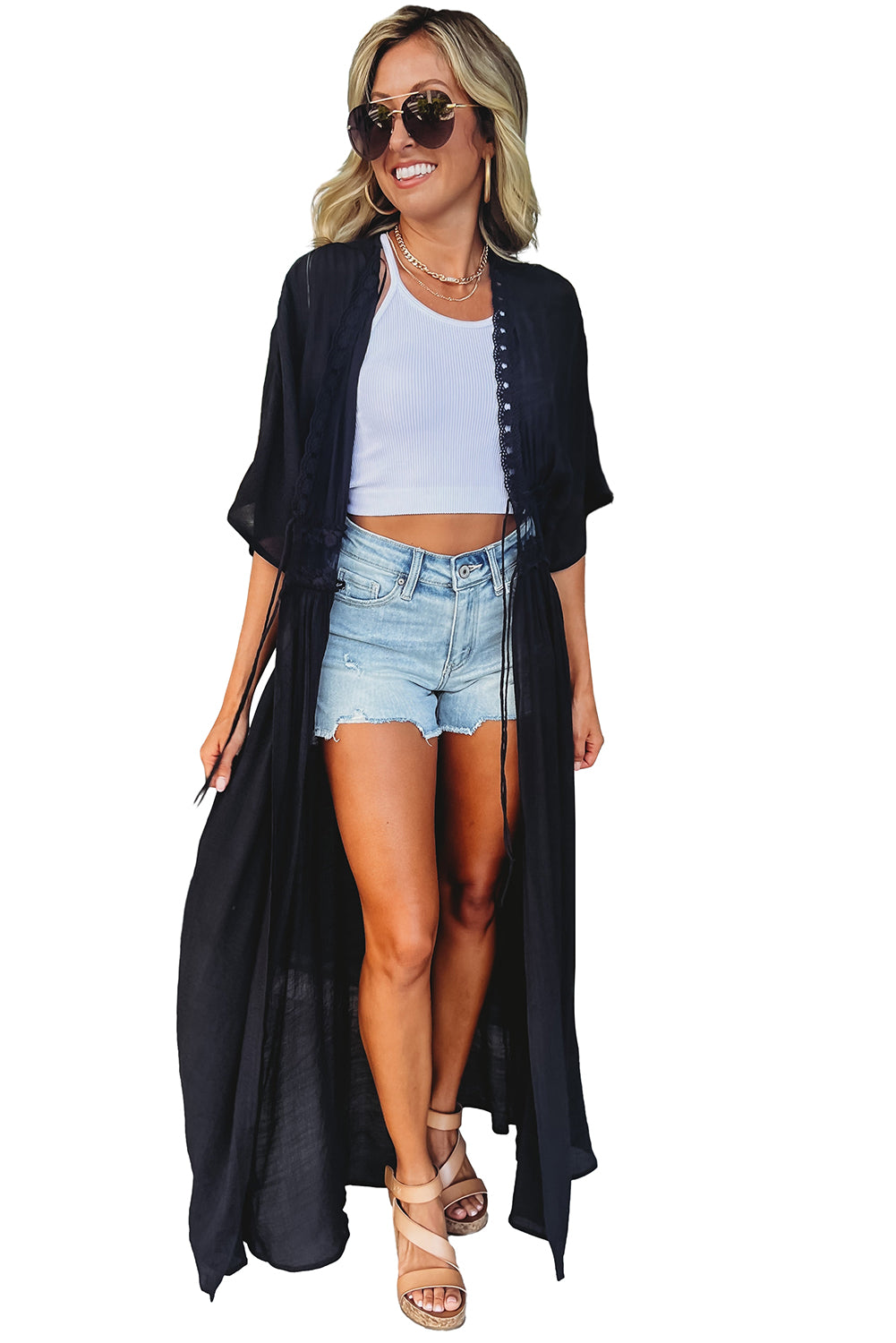 Open Front Maxi Kimono