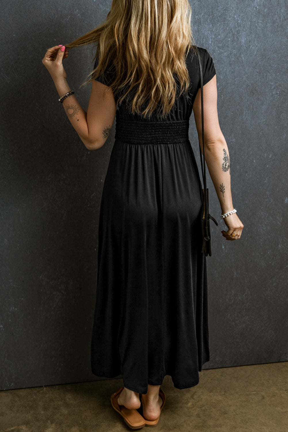 Deep V Neck Maxi Dress