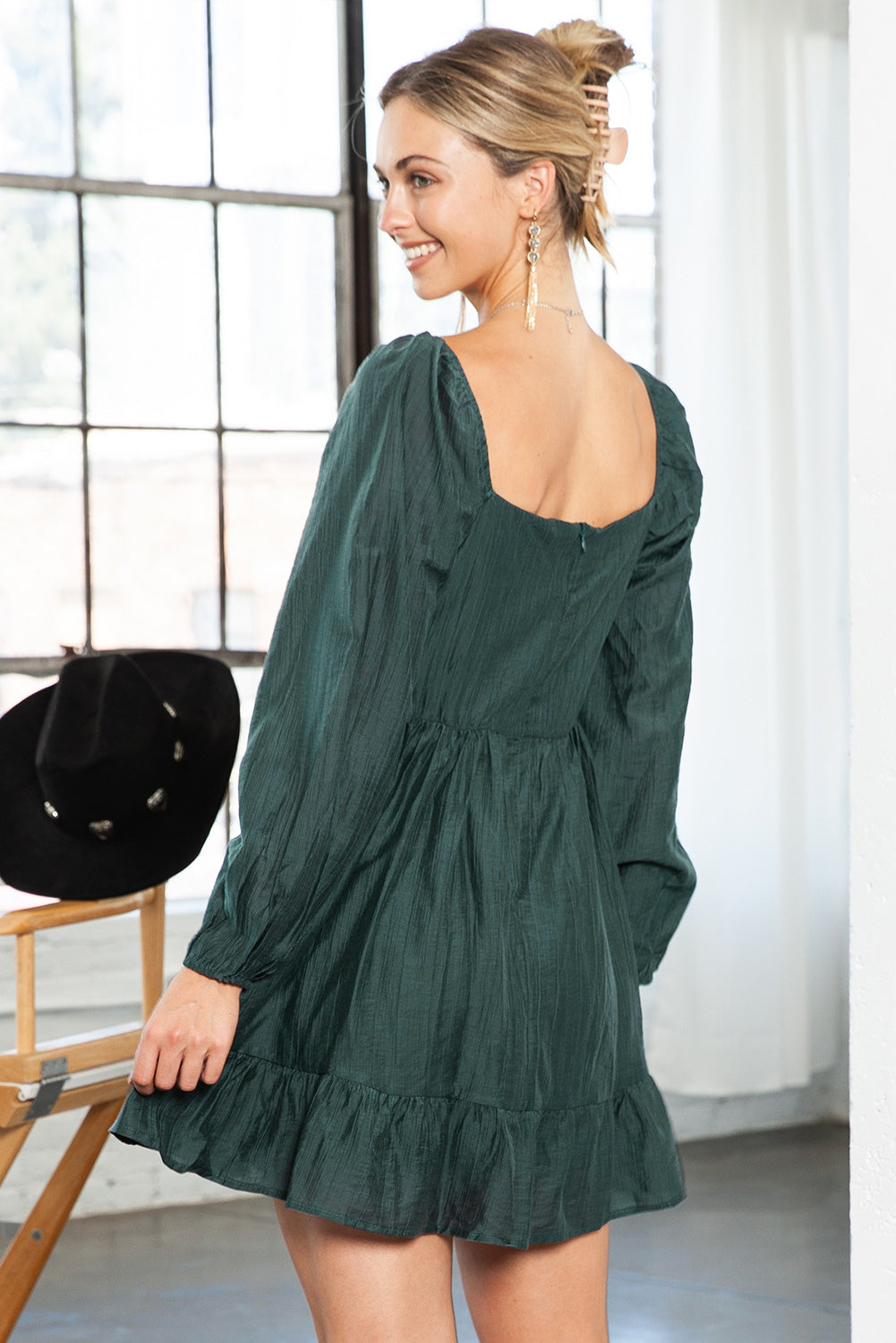 A -Line Square Neck Dress