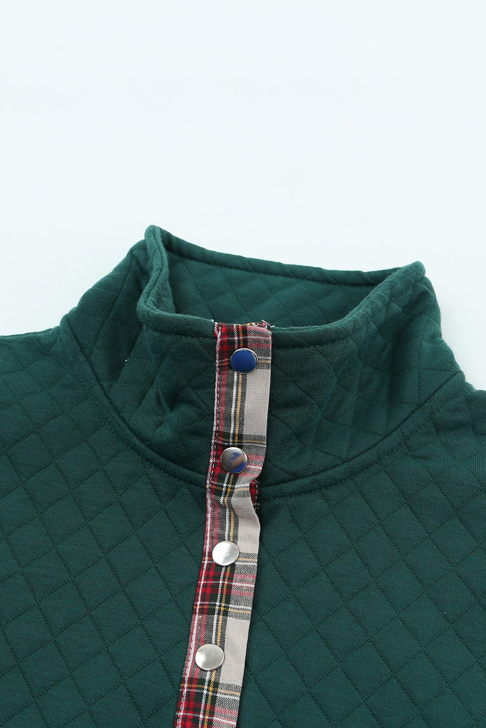 Plaid Trim Sweatshirt