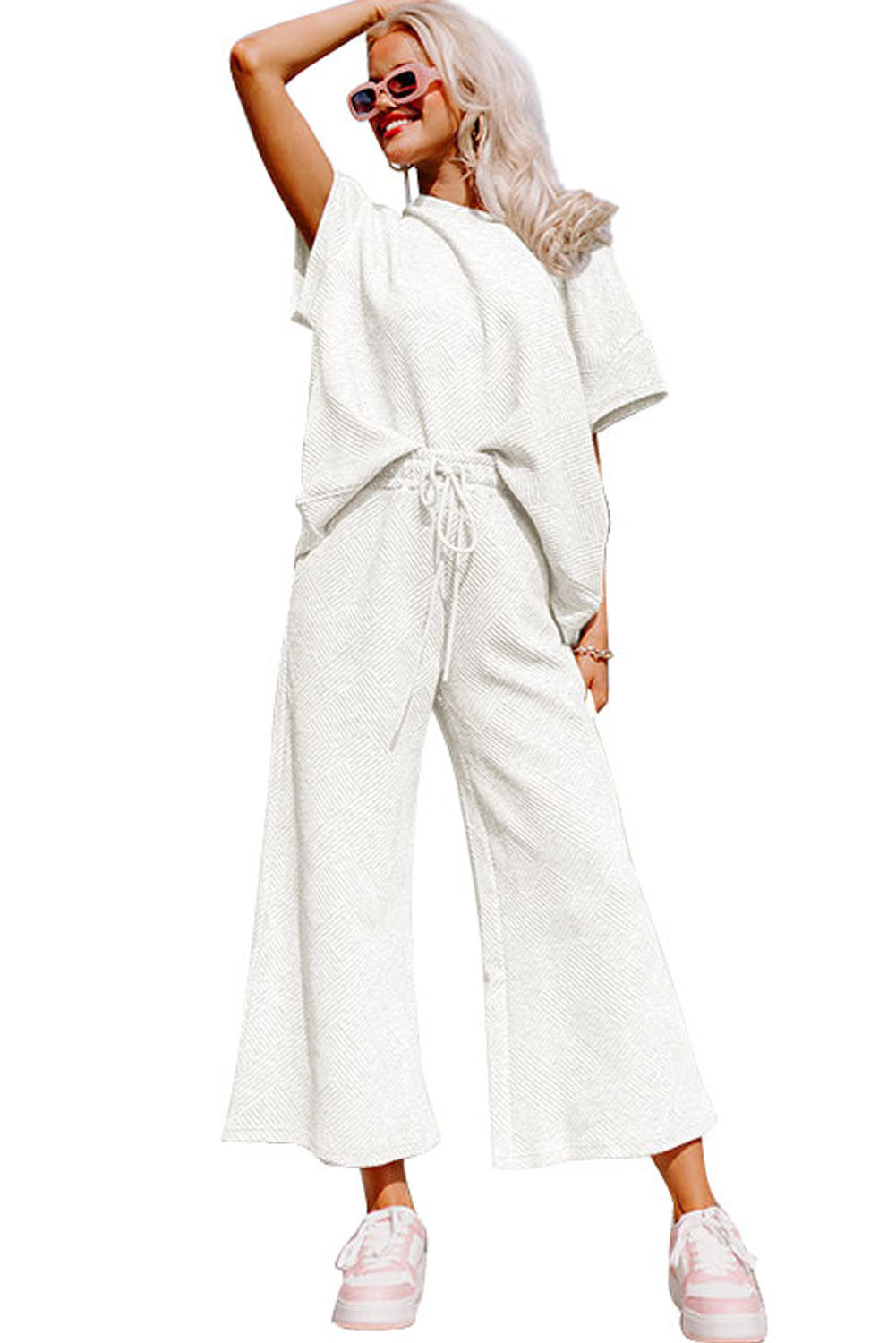 Loose Fit T Shirt and Drawstring Pants Set