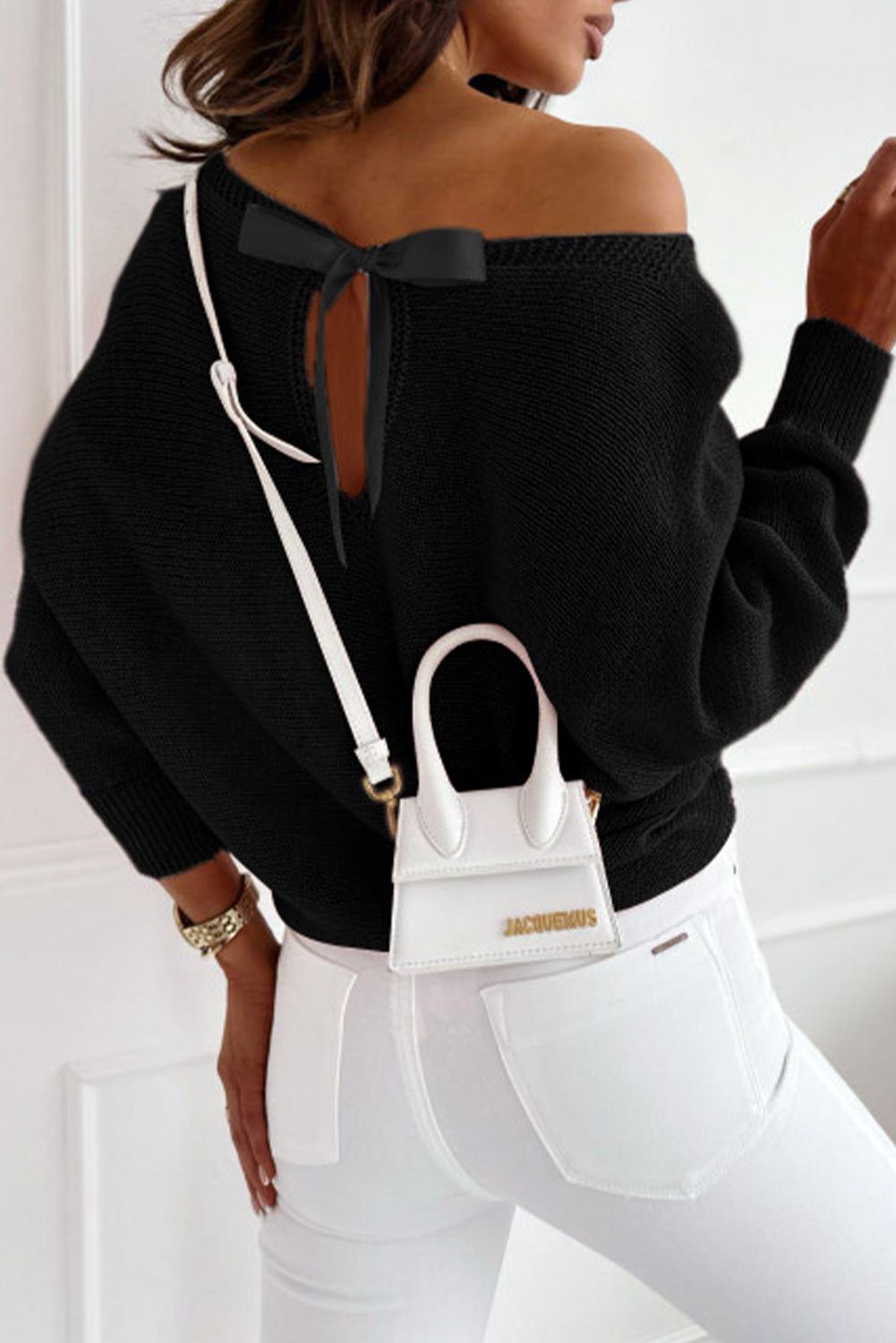 Bow Knot Dolman Sleeve Sweater