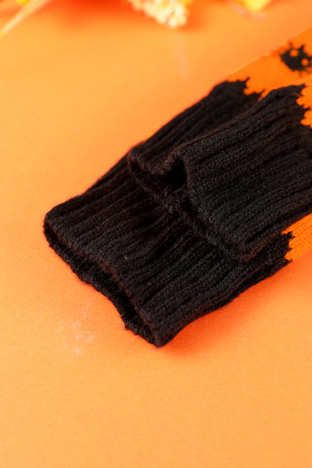Orange Witch Pumpkin Halloween Party Costume Knit Knee High Socks