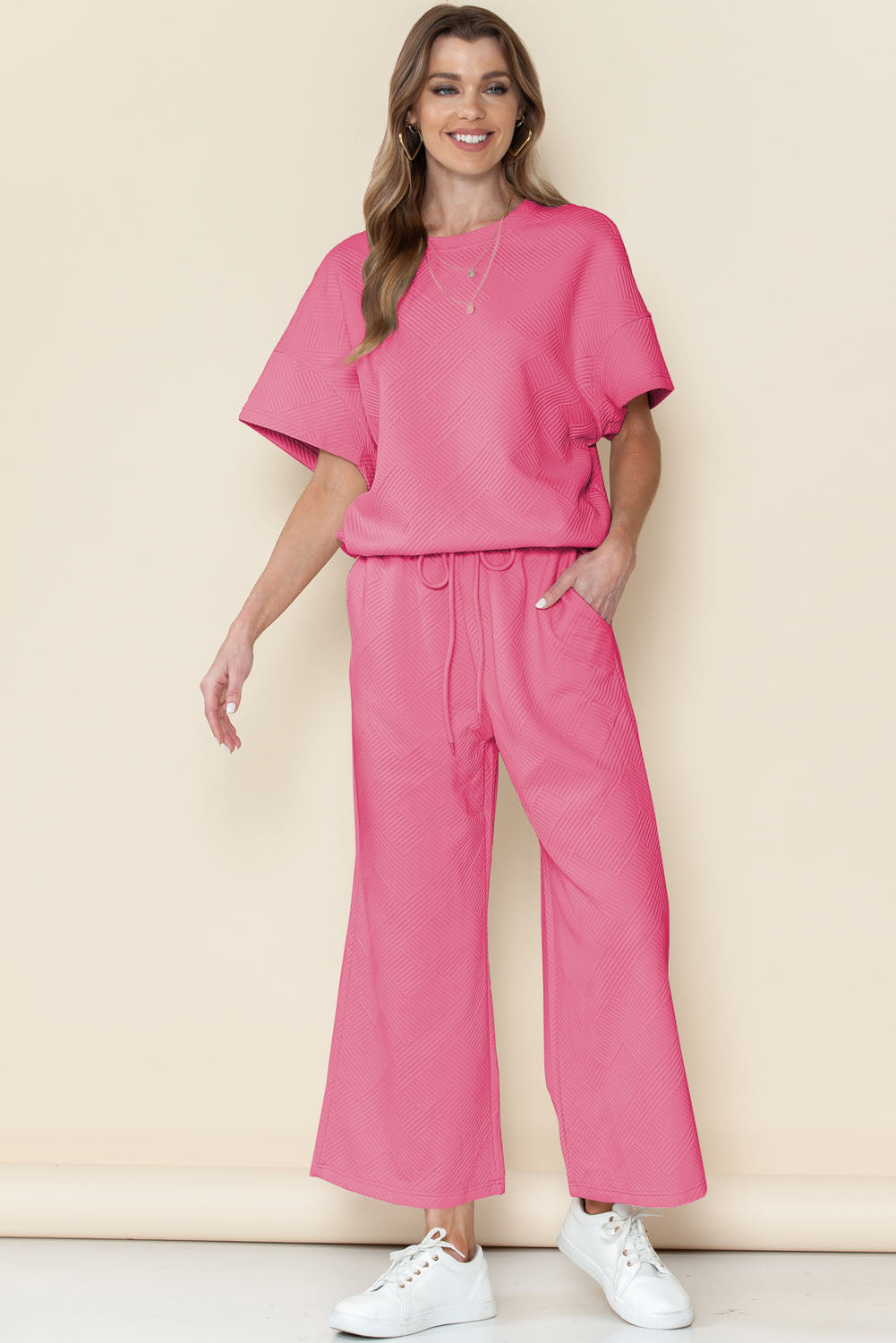 Loose Fit T Shirt and Drawstring Pants Set