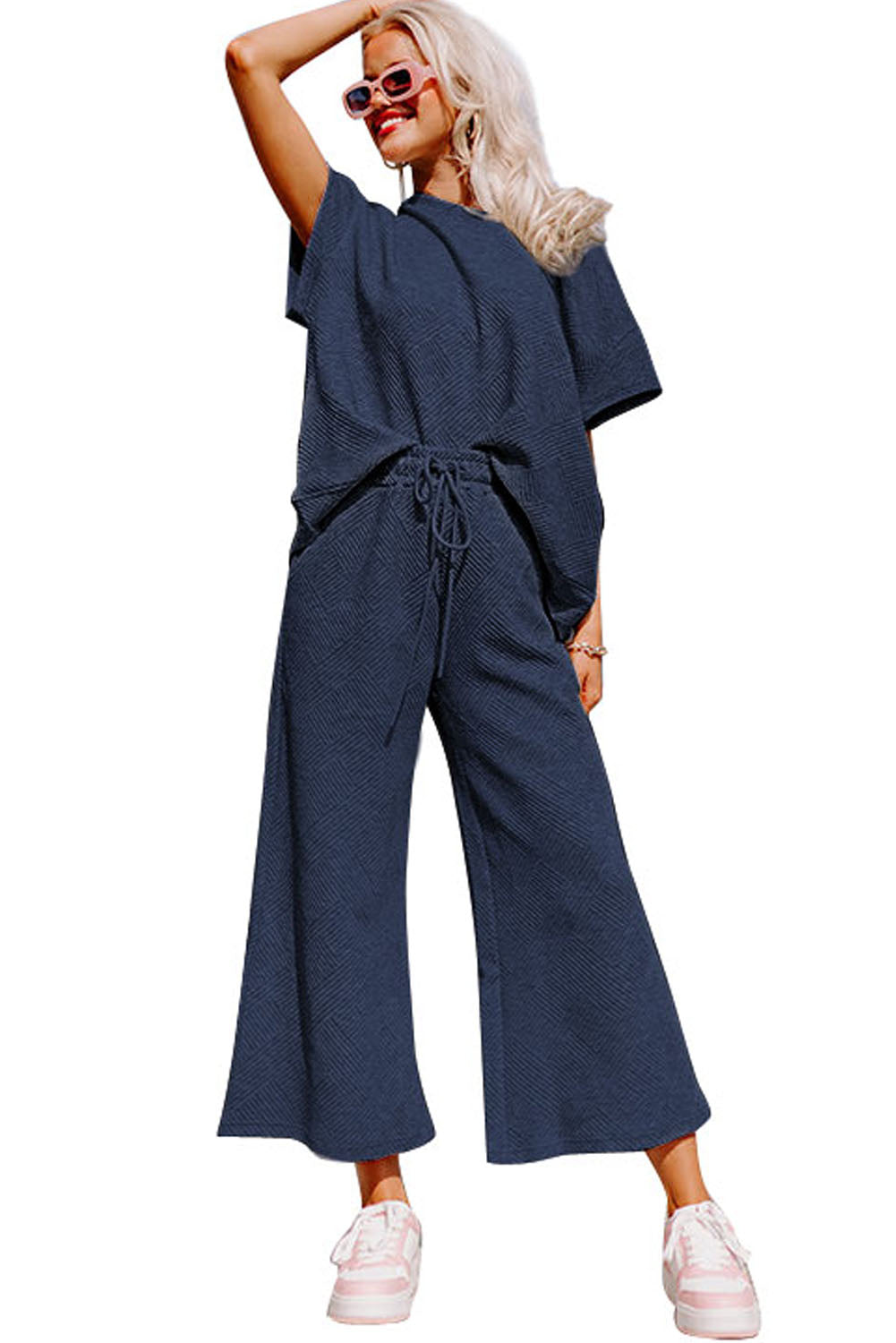 Loose Fit T Shirt and Drawstring Pants Set